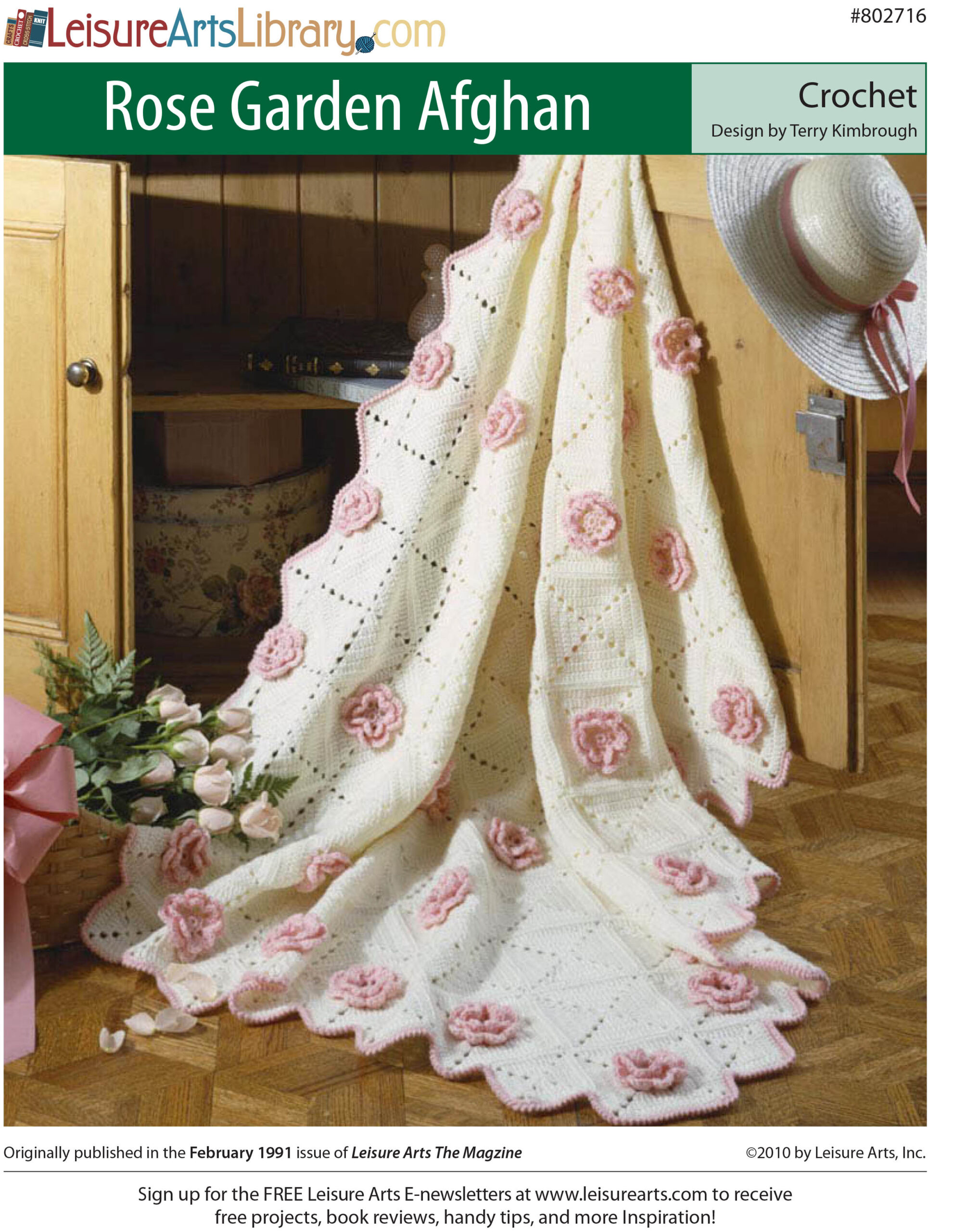 Leisure Arts Rose Garden Afghan Crochet ePattern