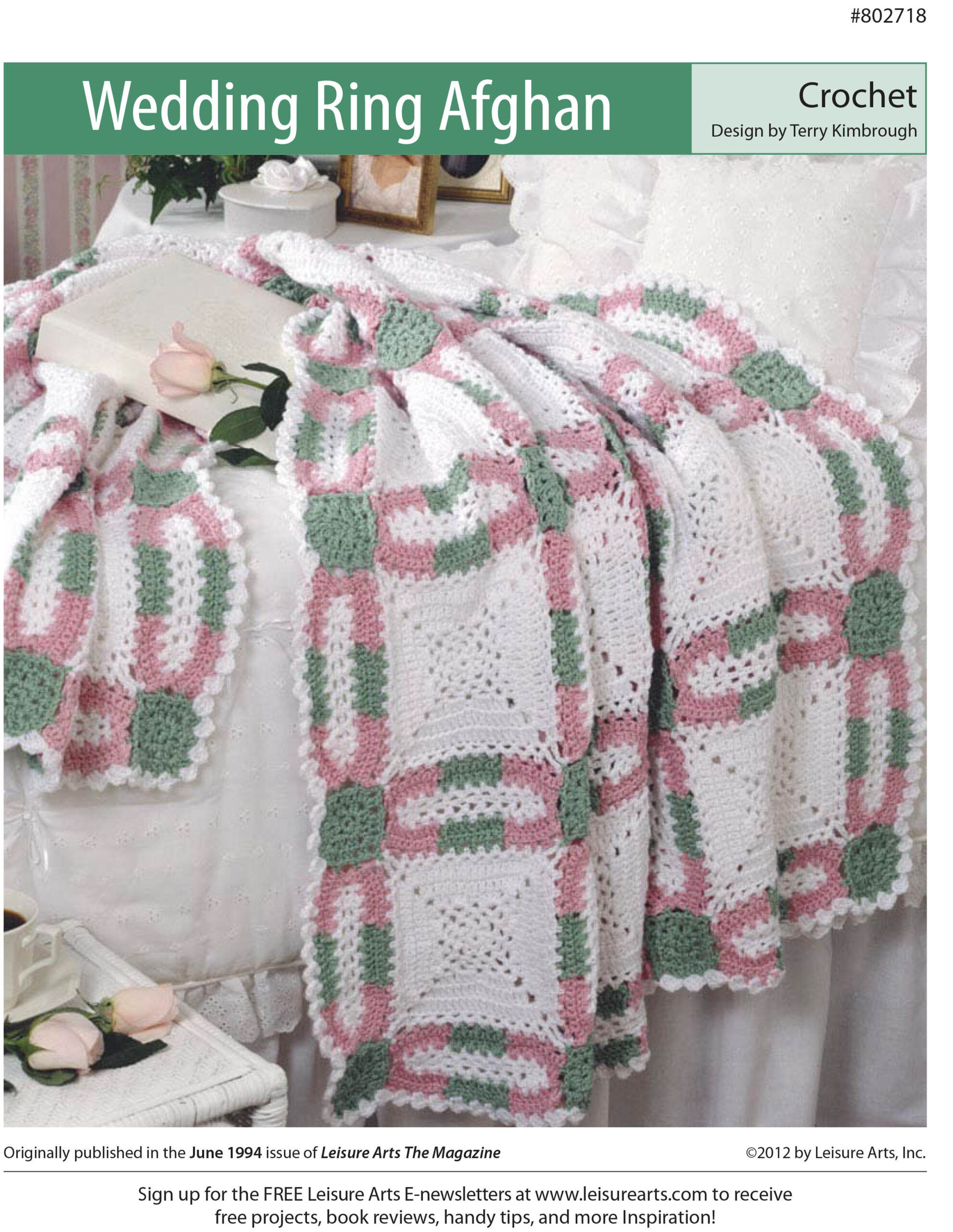 Leisure Arts Wedding Ring Afghan Crochet ePattern