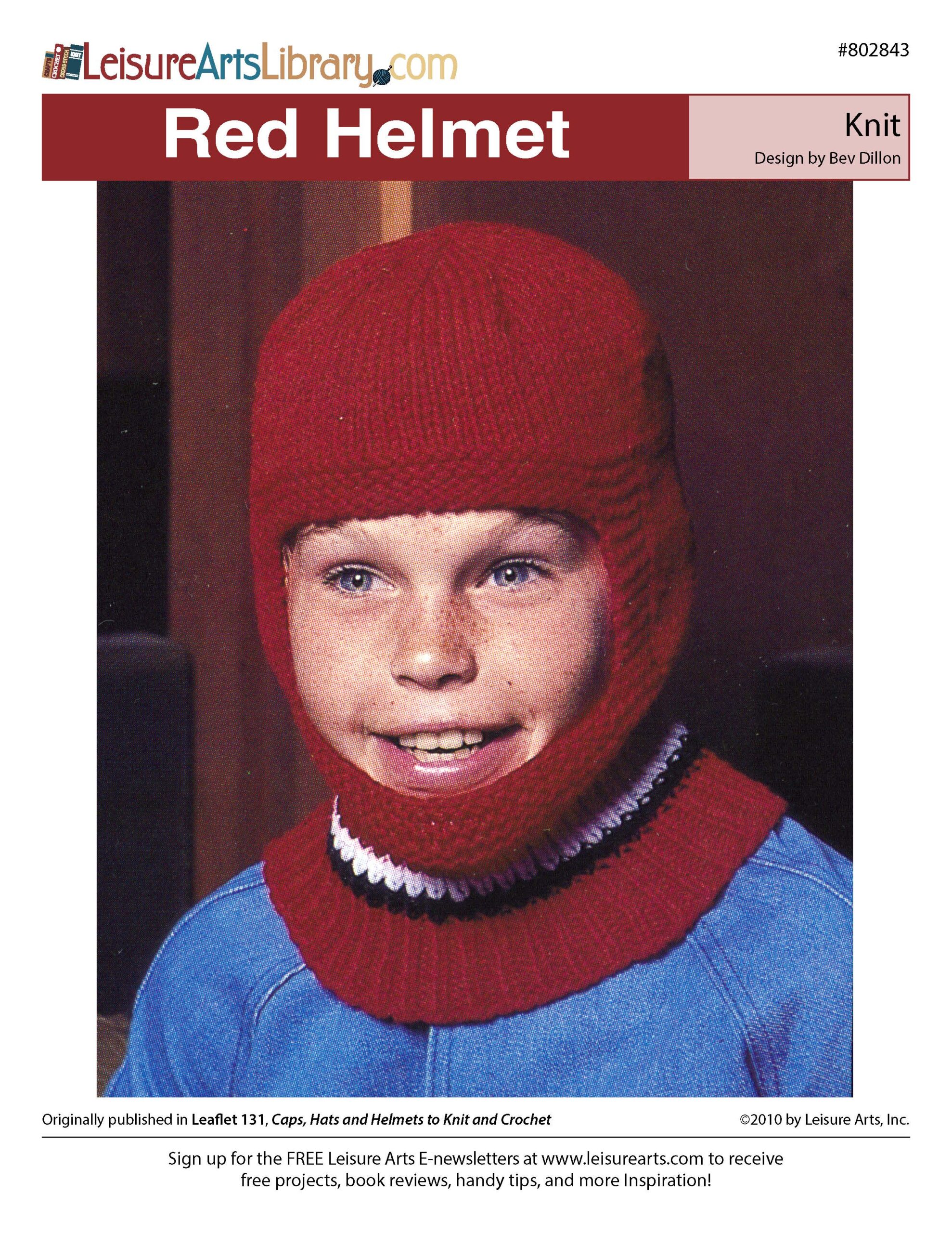 Leisure Arts Caps Hats And Helmets Red Helmet ePattern