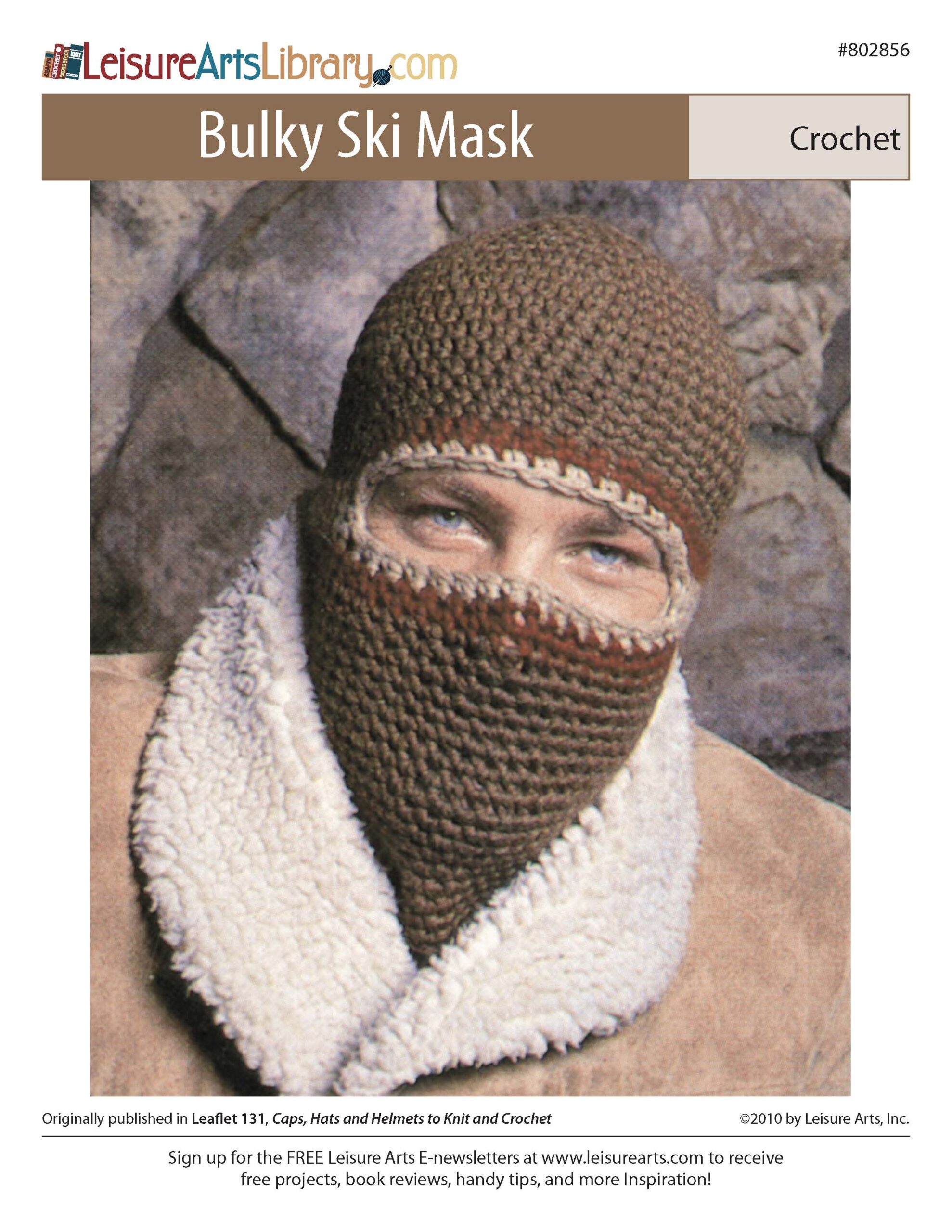 Leisure Arts Caps Hats And Helmets Bulky Ski Mask ePattern