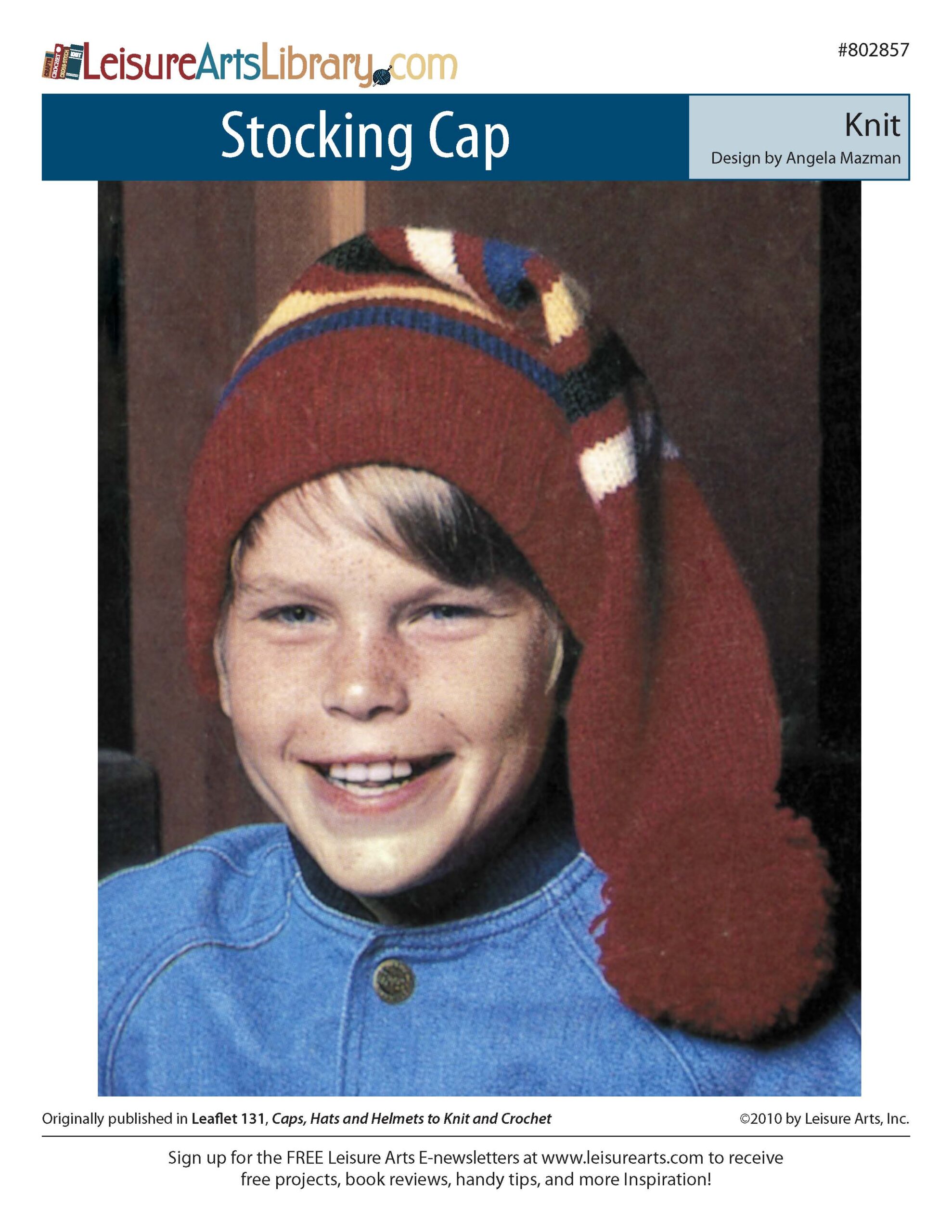 Leisure Arts Caps Hats And Helmets Stocking Cap ePattern