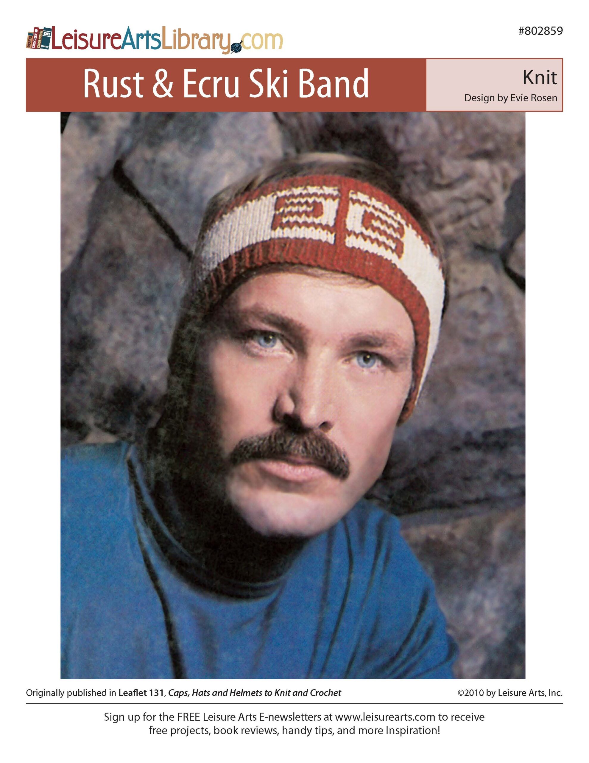 Leisure Arts Caps Hats And Helmets Rust Ecru Ski Band ePattern