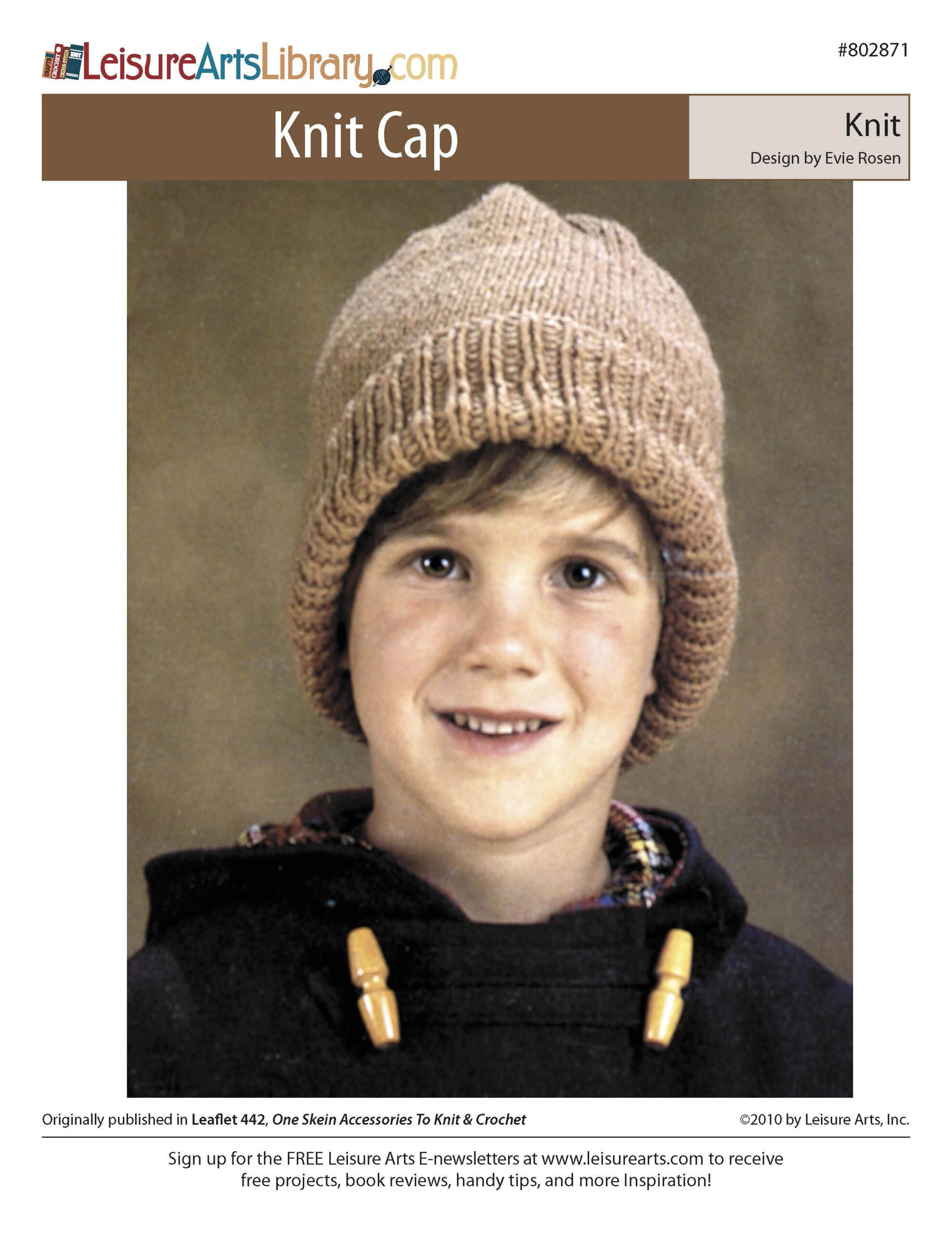 Leisure Arts One Skein Accessories To Knit And Crochet Cap ePattern
