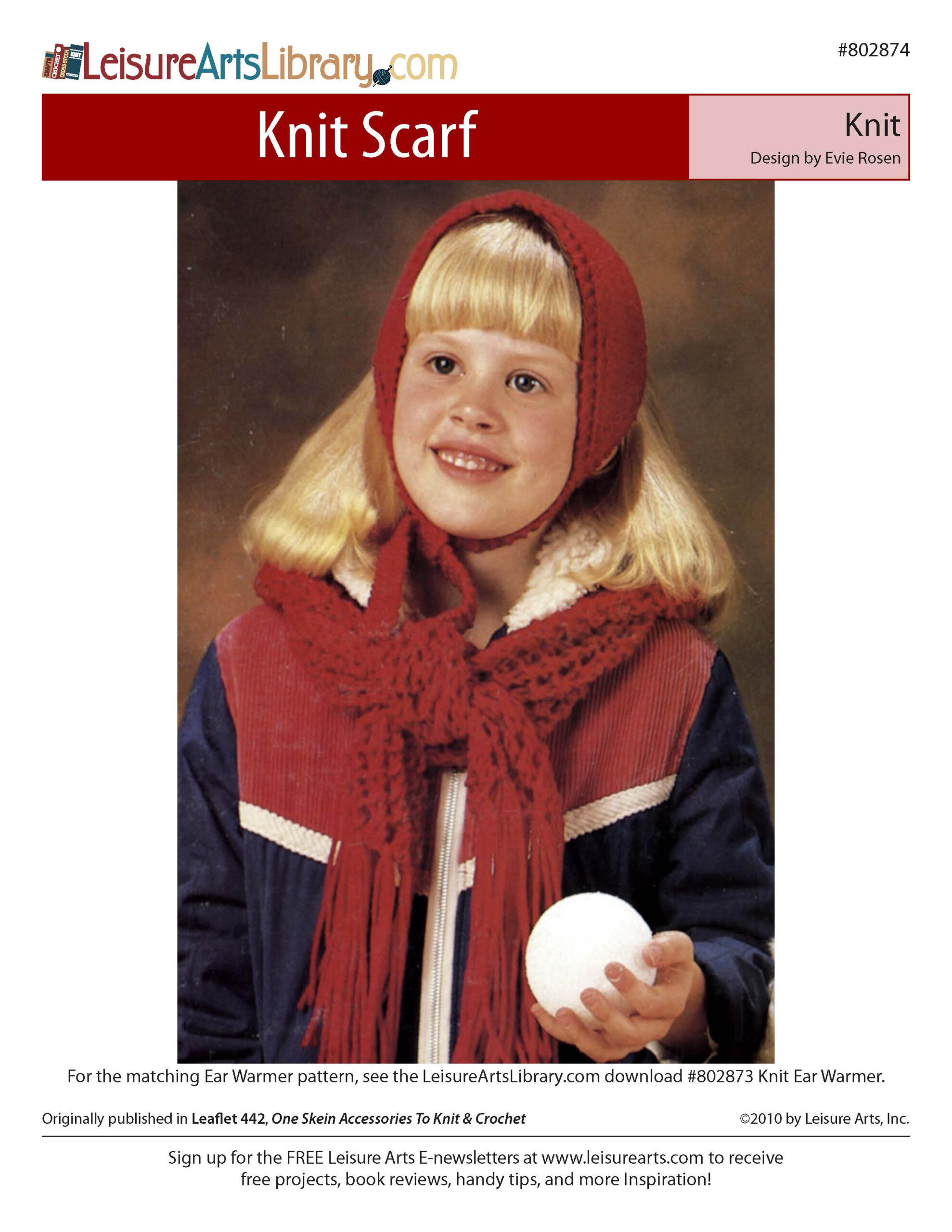 Leisure Arts One Skein Accessories To Knit And Crochet Scarf ePattern