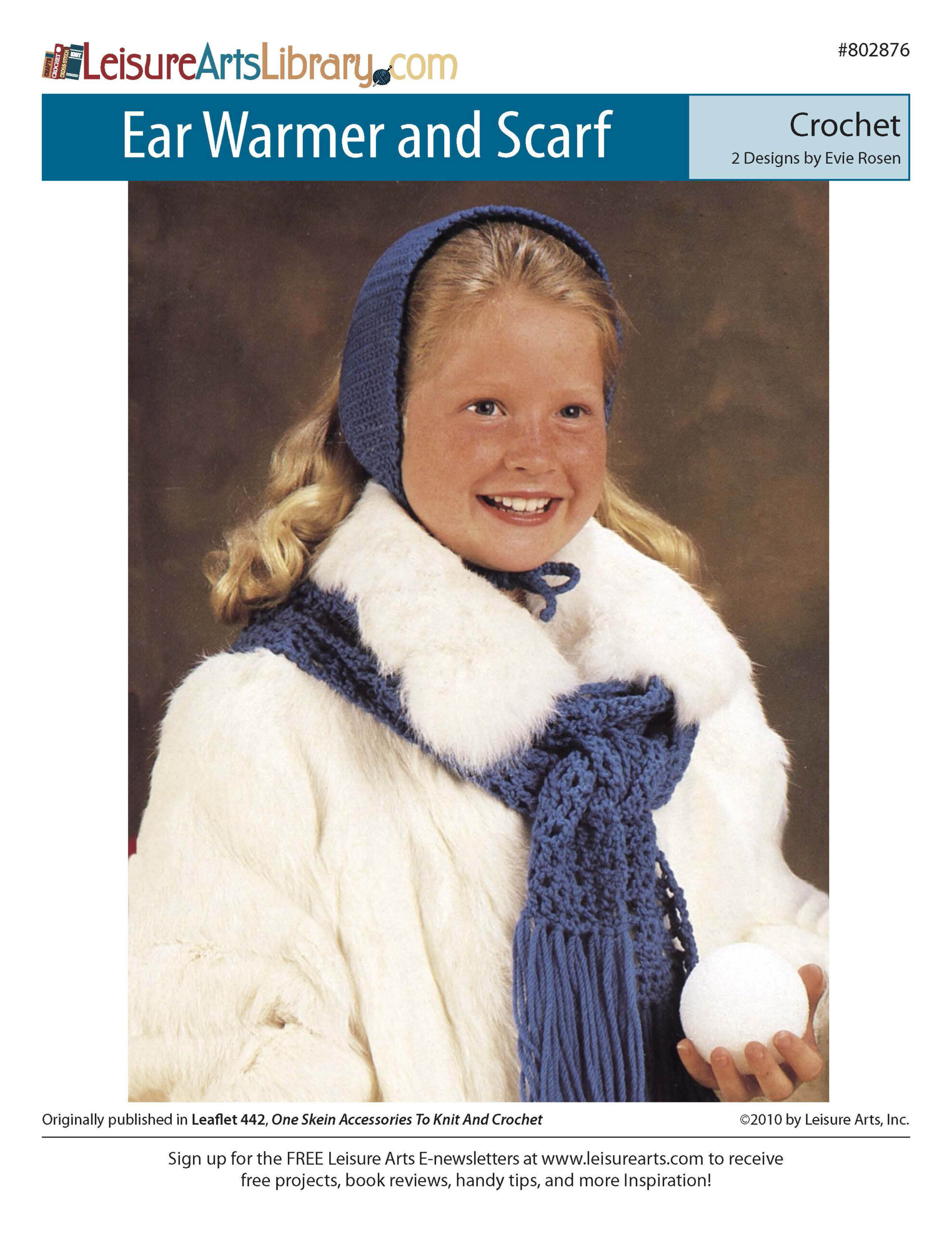 Leisure Arts One Skein Accessories To Knit And Crochet Ear Warmer Scarf ePattern