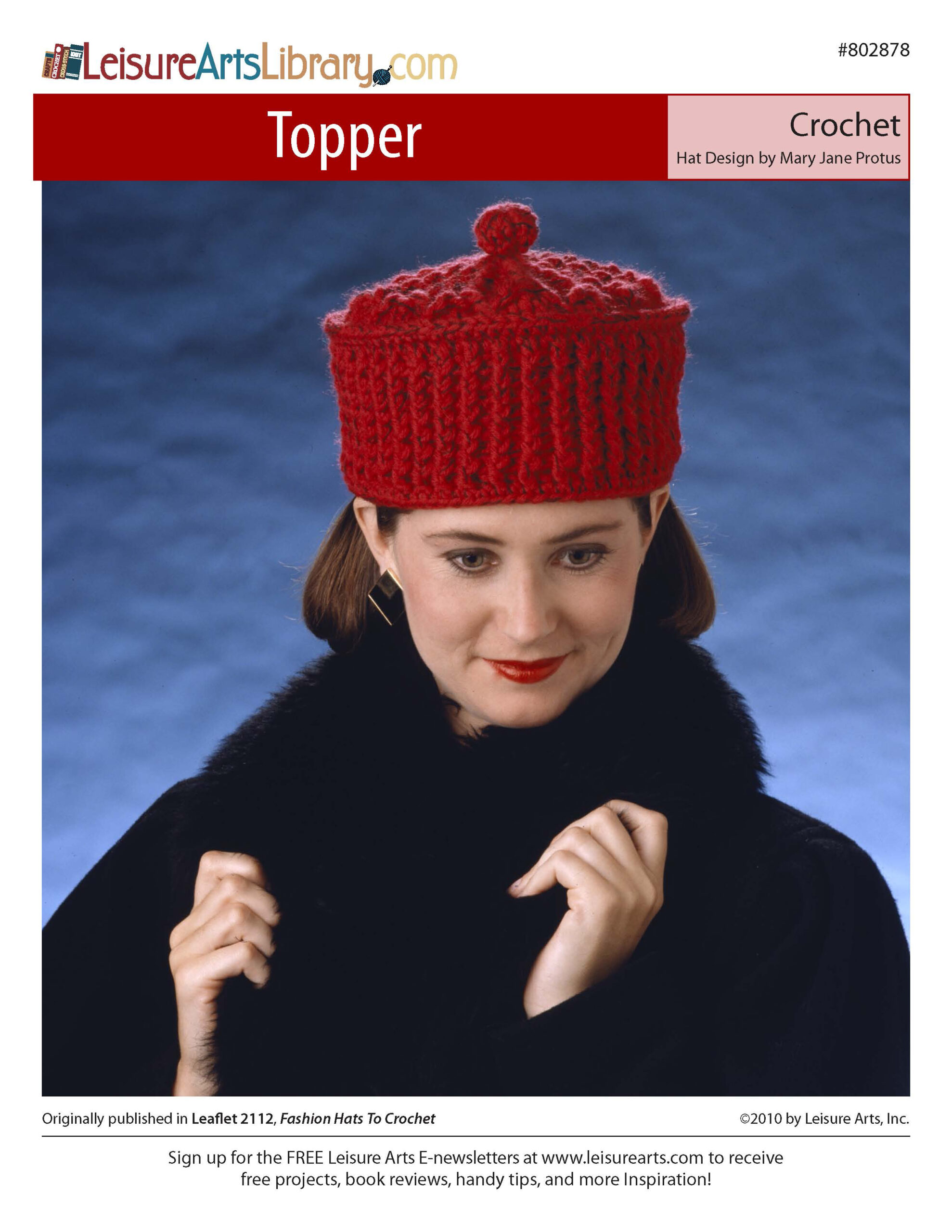 Leisure Arts Fashion Hats to Crochet Topper ePattern