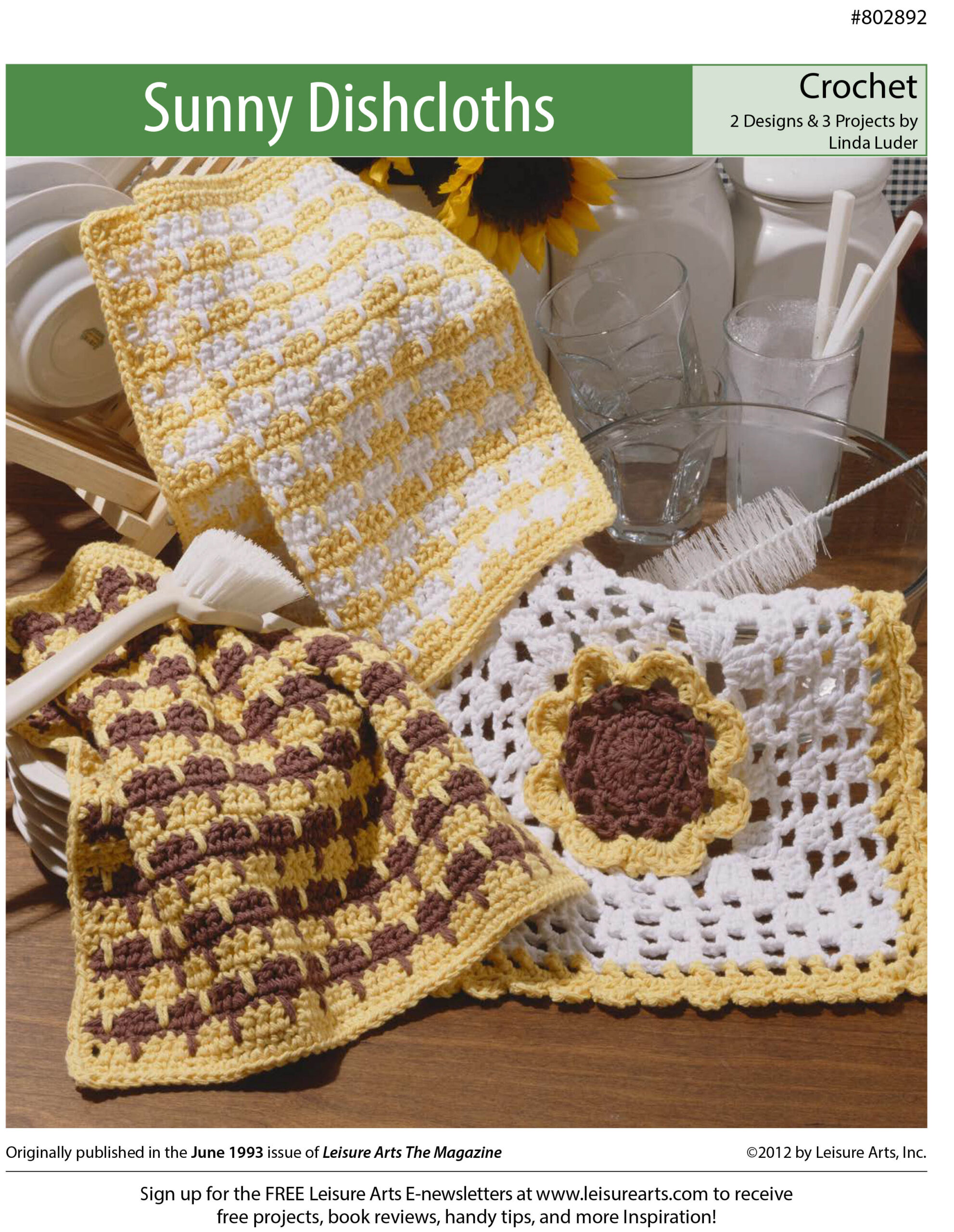 Leisure Arts Sunny Dishcloths Crochet ePattern