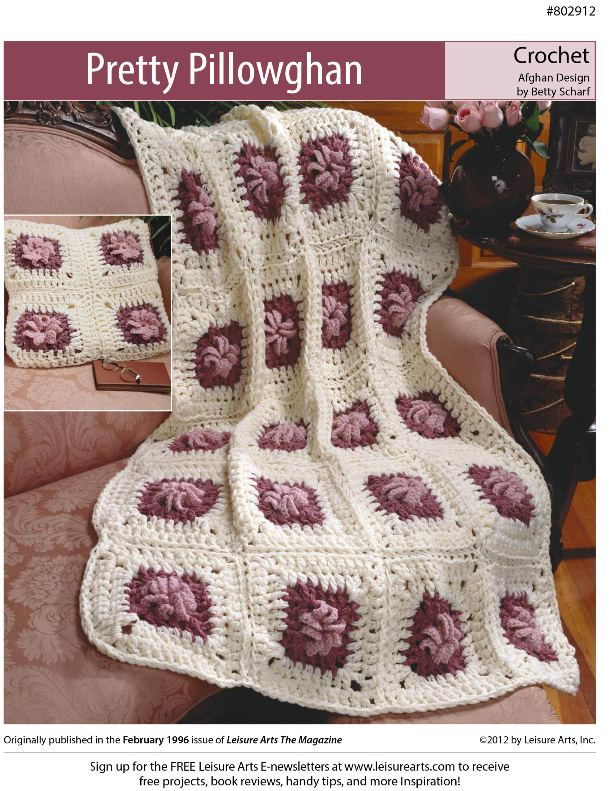 Leisure Arts Pretty Pillowghan Crochet ePattern