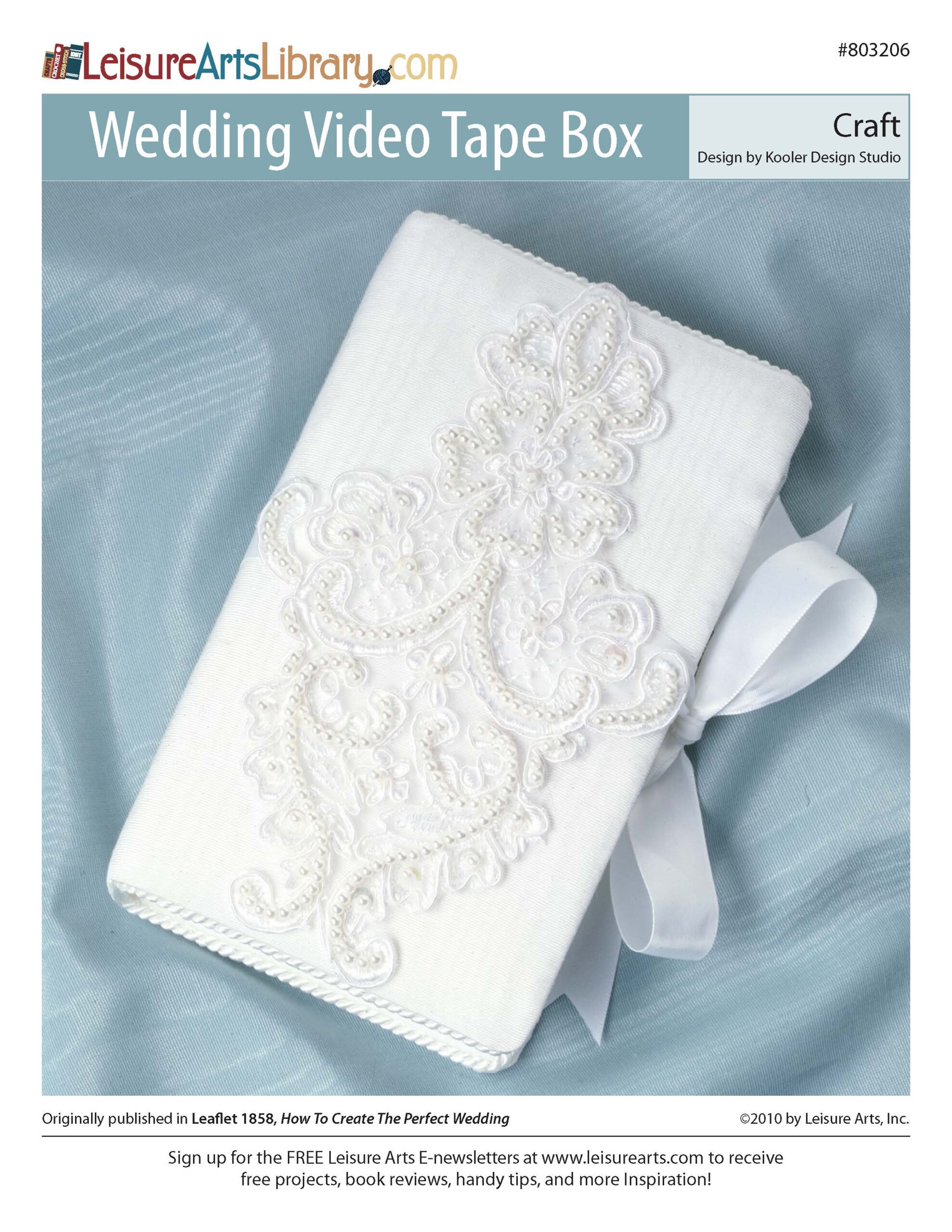 Leisure Arts Wedding Video Tape Box Craft ePattern