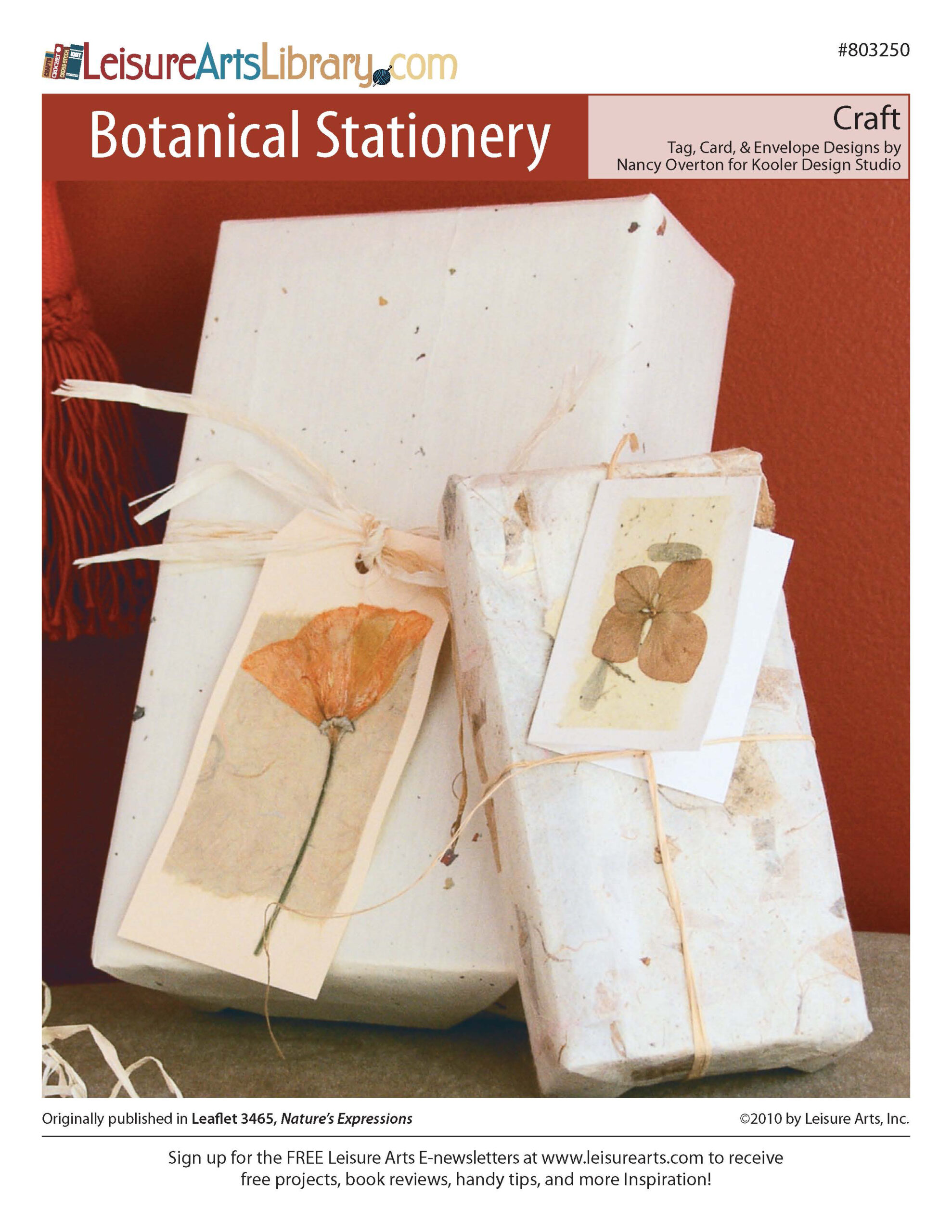 Leisure Arts Natures Expressions Botanical Stationery Craft ePattern