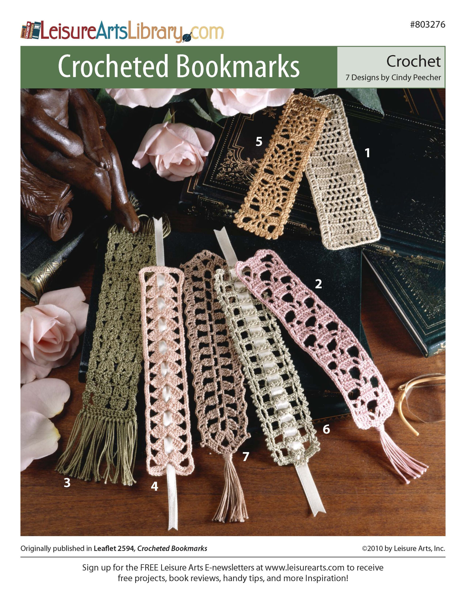Leisure Arts 7 Crocheted Bookmarks ePattern