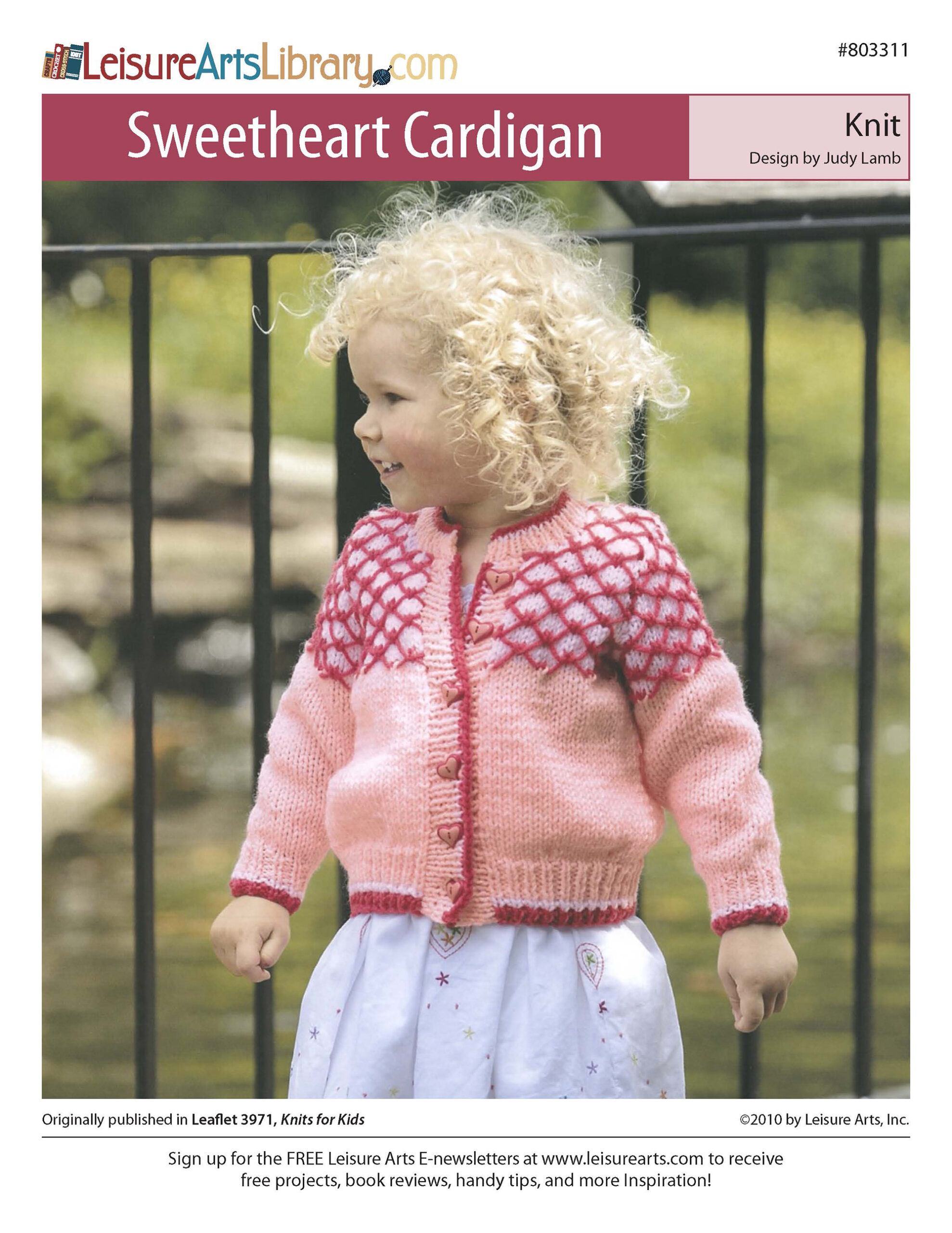 Leisure Arts Sweetheart Cardigan Knit ePattern