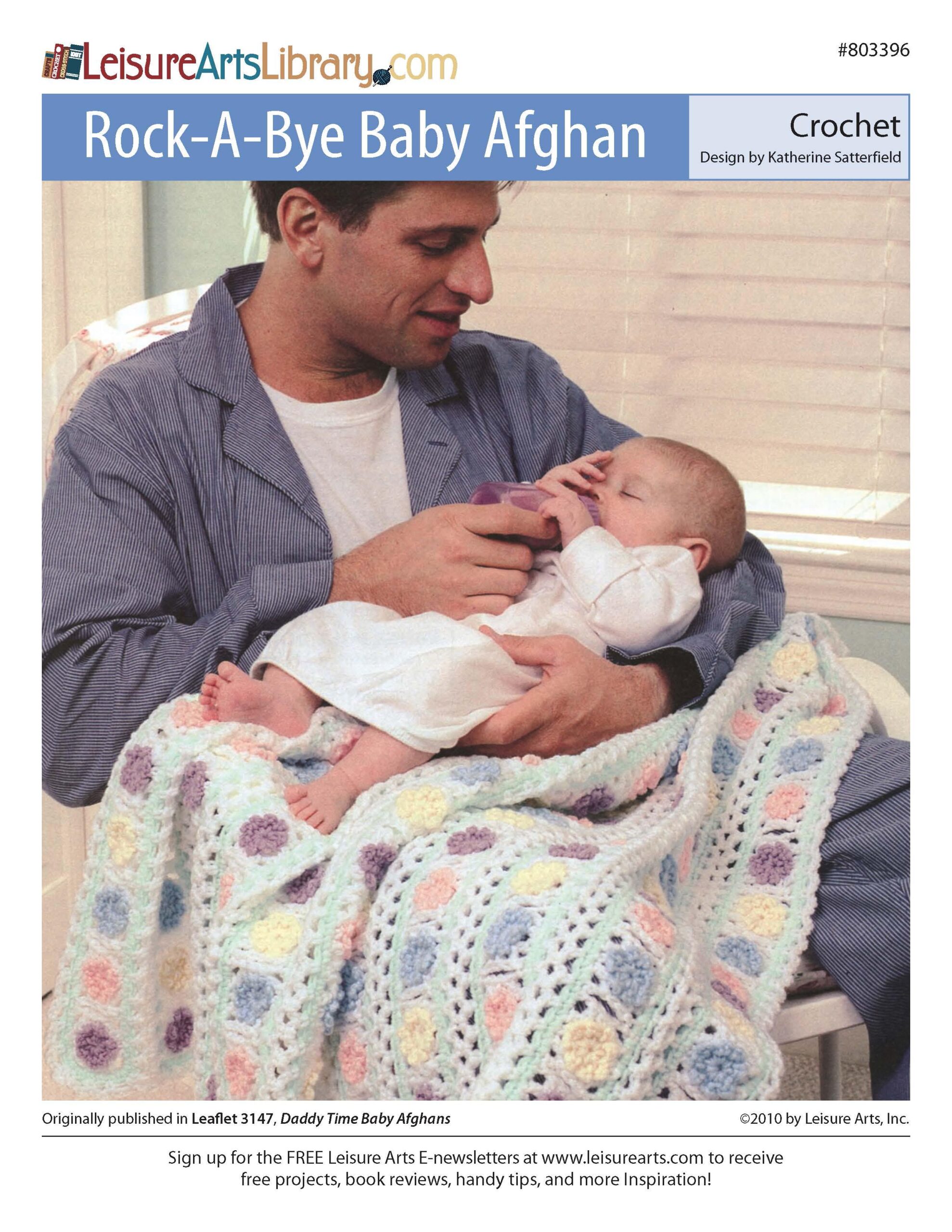 Leisure Arts Daddy Time Baby Afghans RockABye ePattern