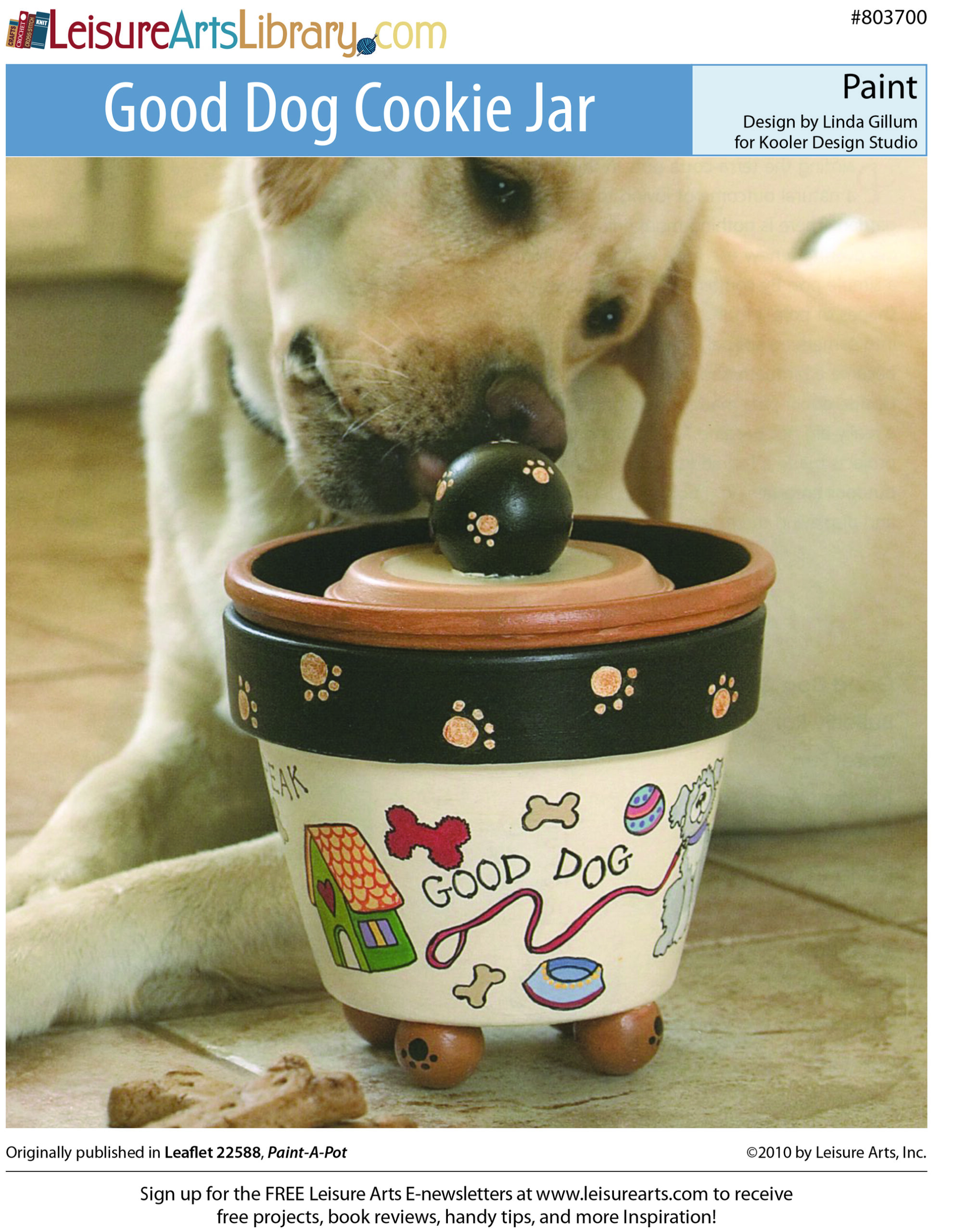 Leisure Arts ePattern Good Dog Cookie Jar