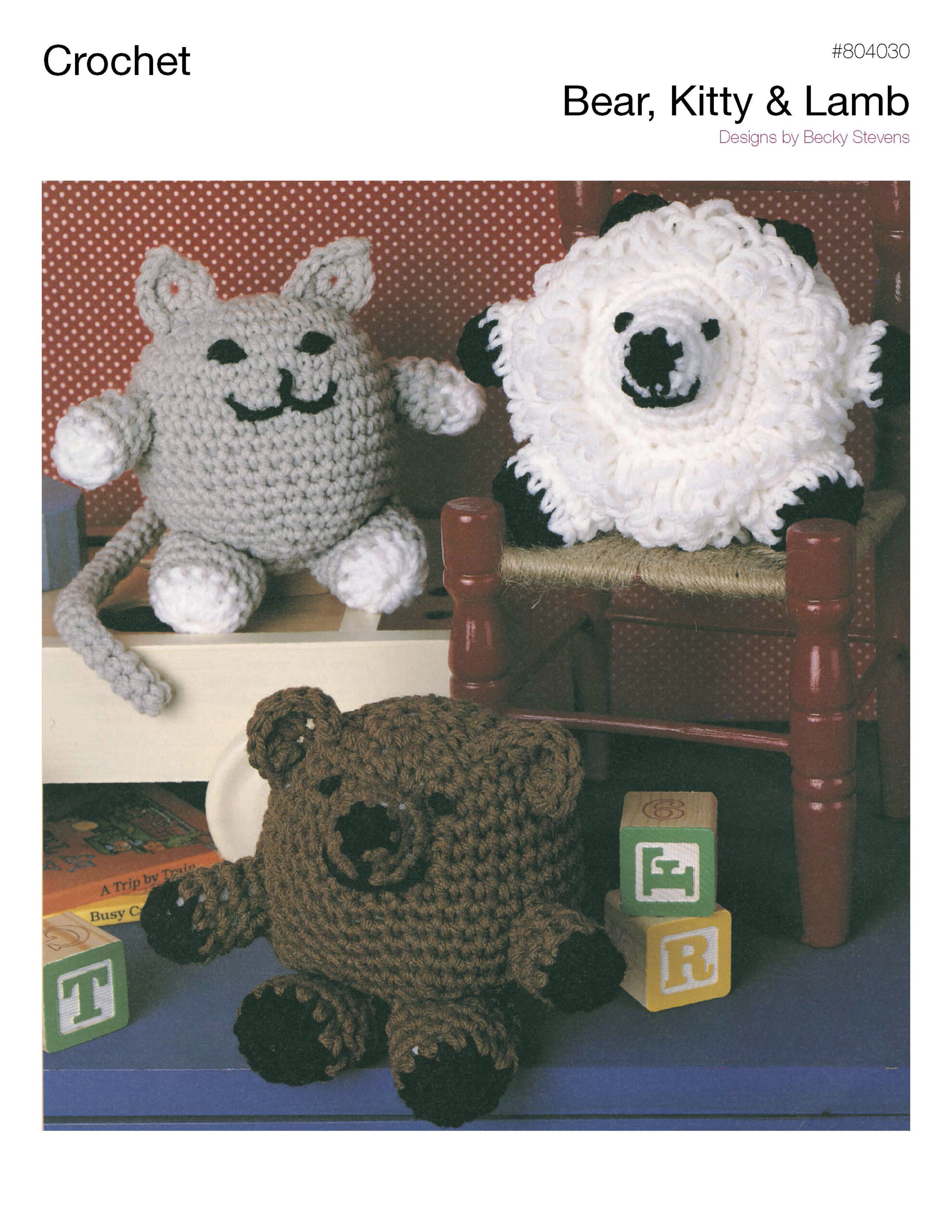 Leisure Arts More RolyPoly Toys Bear Kitty Lamb Crochet ePattern