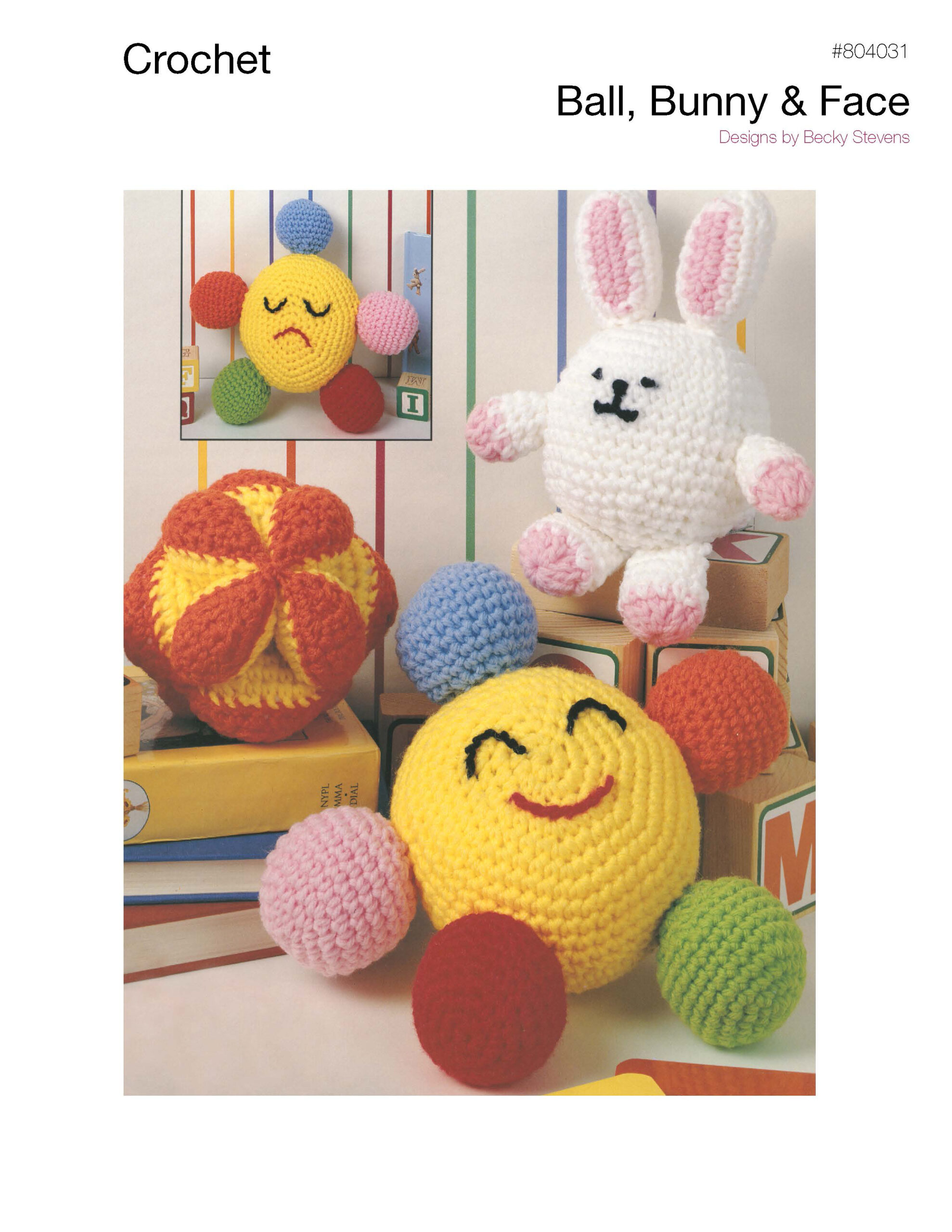 Leisure Arts Even More RolyPoly Toys Ball Bunny Face Crochet ePattern