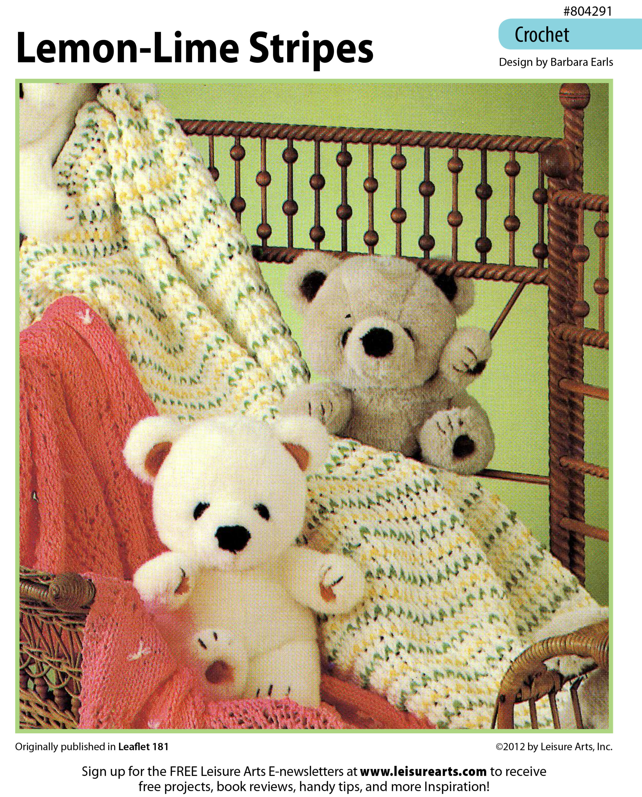 Leisure Arts LemonLime Stripes Crochet Afghan ePattern