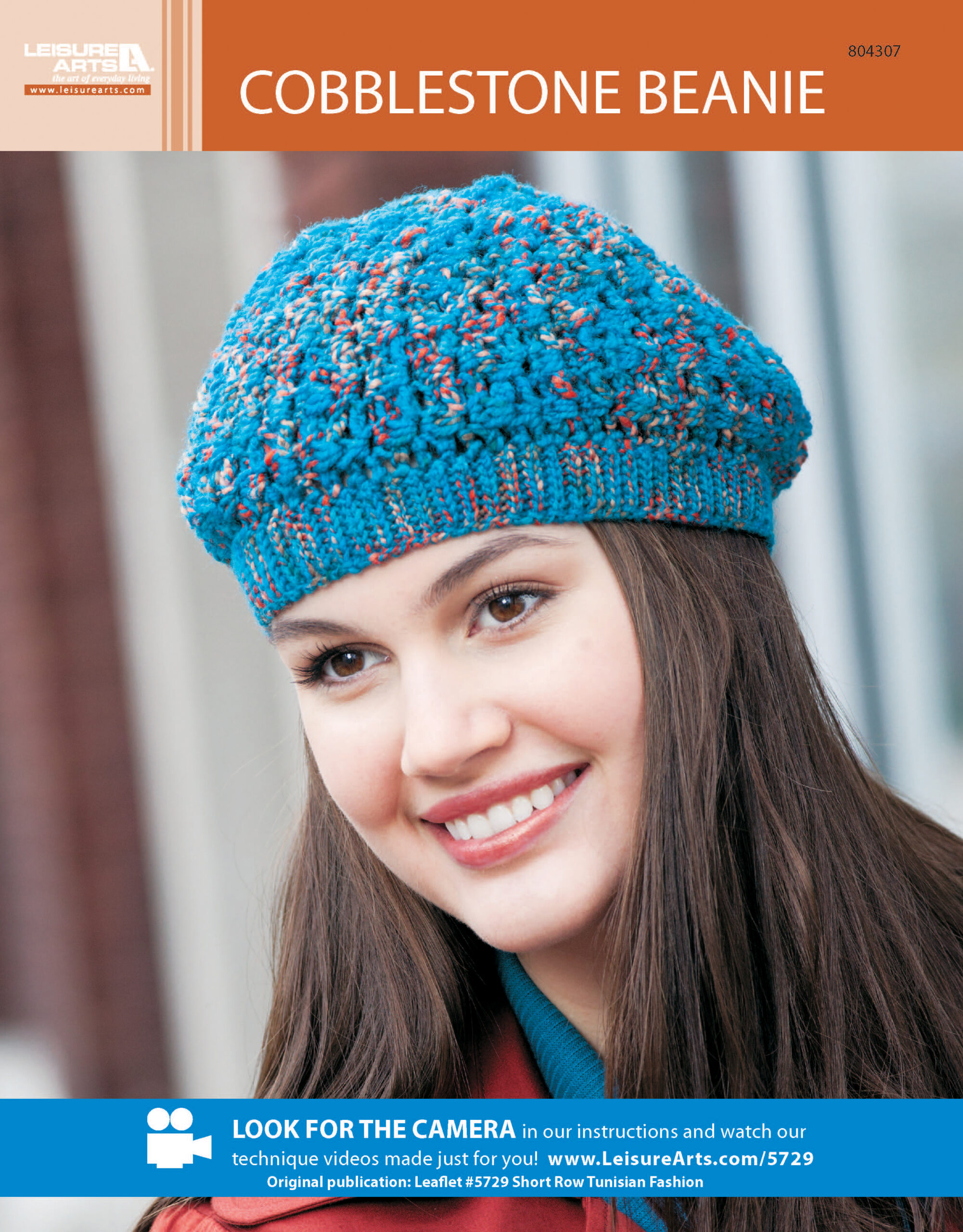 Leisure Arts Short Row Tunisian Fashion Cobblestone Beanie Crochet ePattern