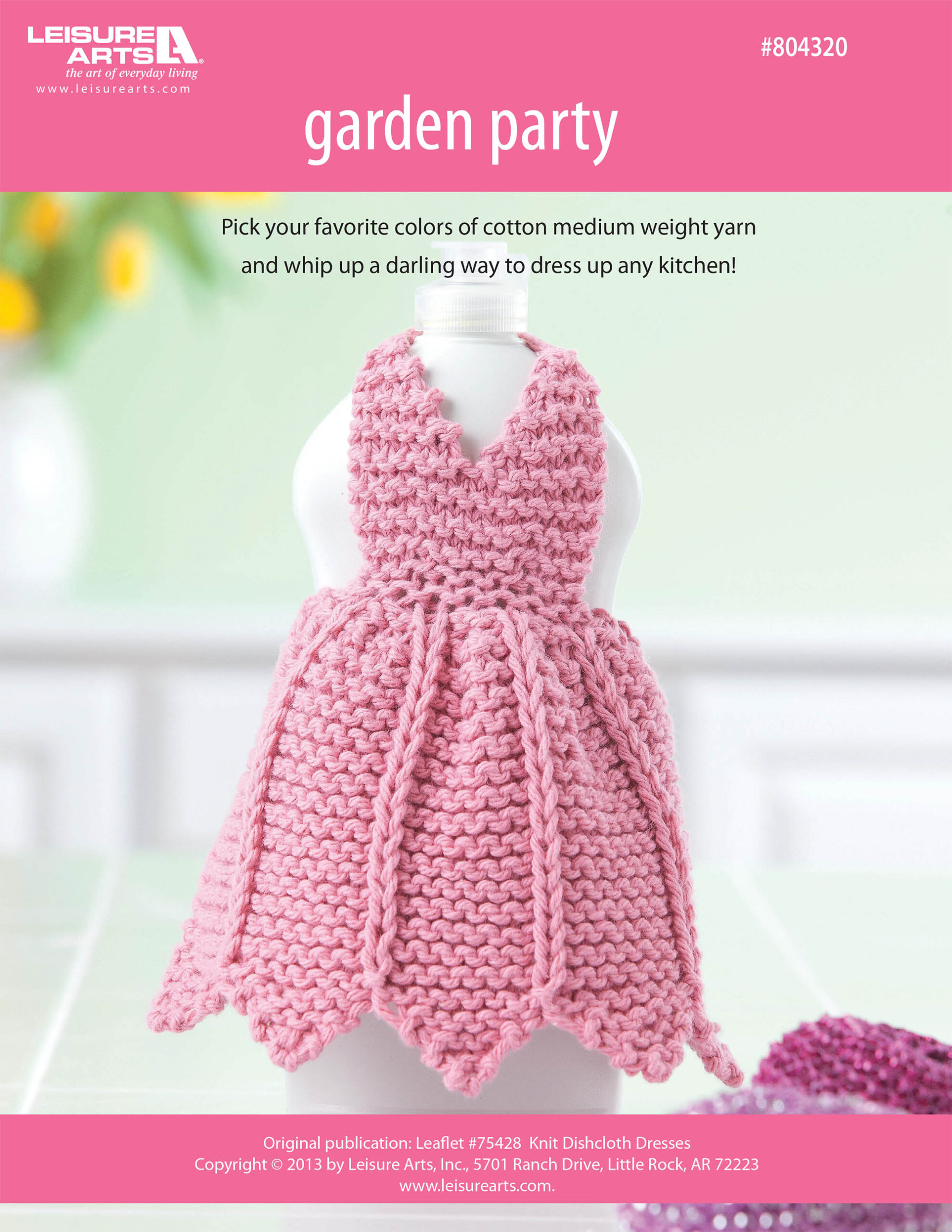 Leisure Arts Dishcloth Dresses Garden Party Knit ePattern