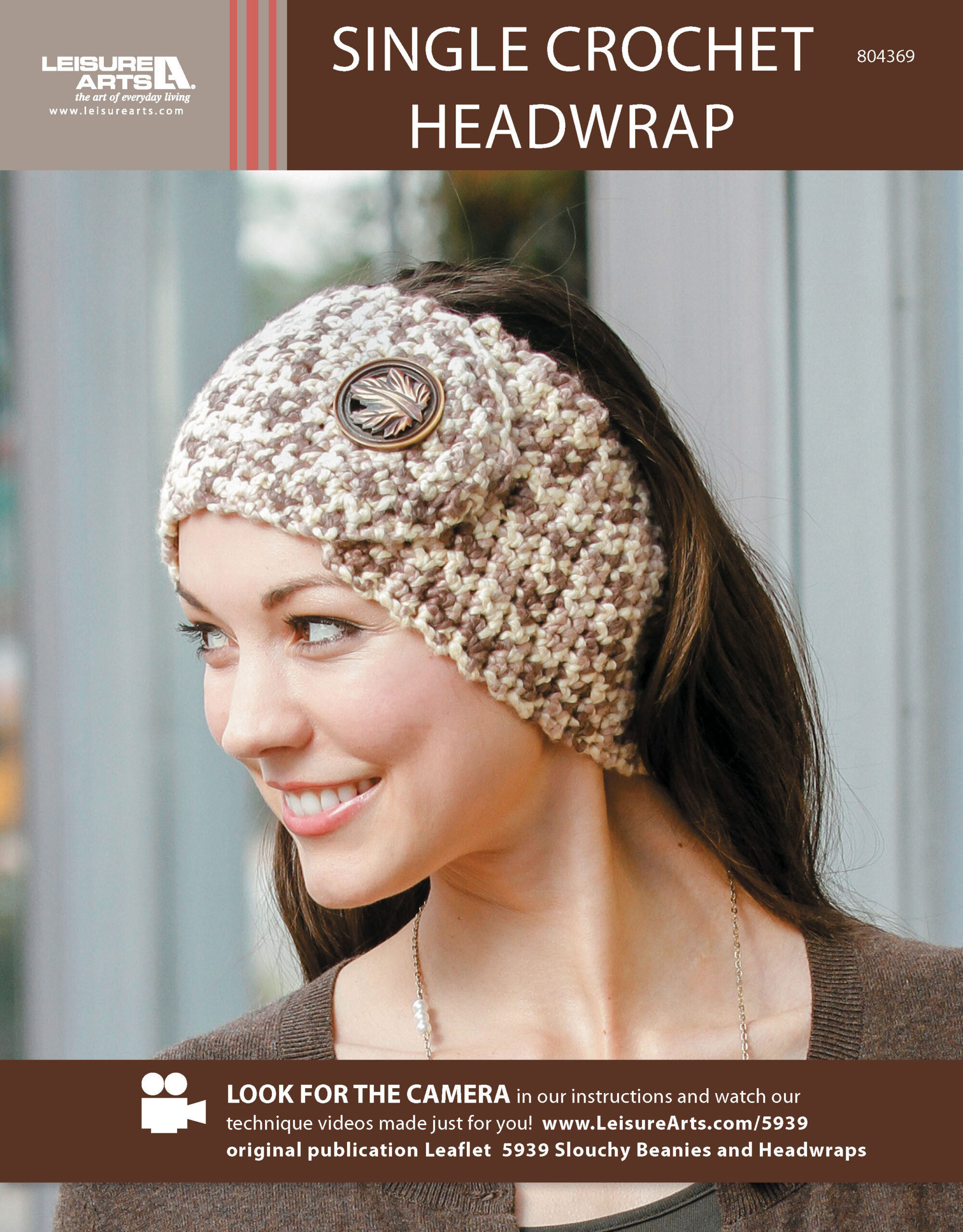Leisure Arts Slouchy Beanies Headwraps Single Crochet Headwrap ePattern