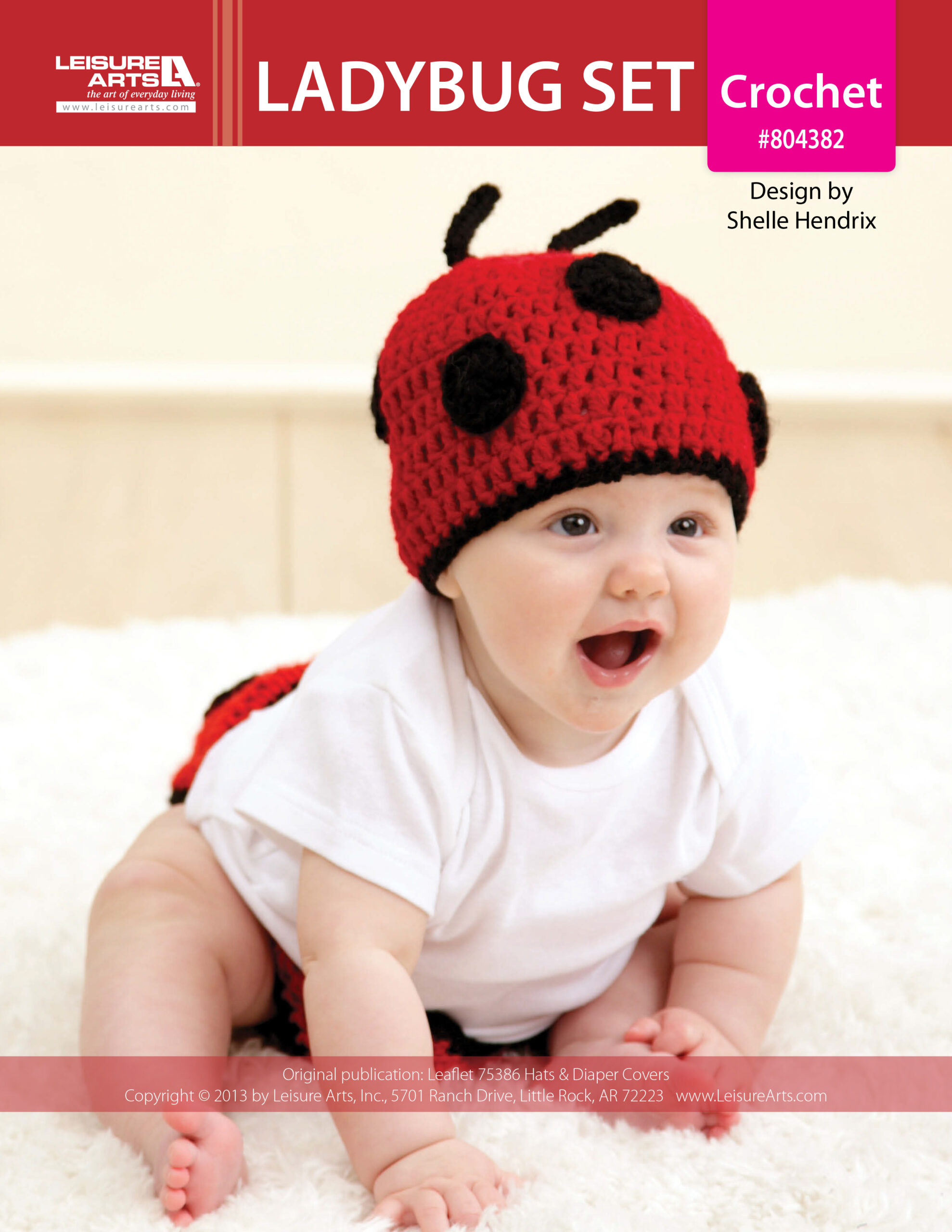 Leisure Arts Hats Diaper Covers Ladybug Set Crochet ePattern