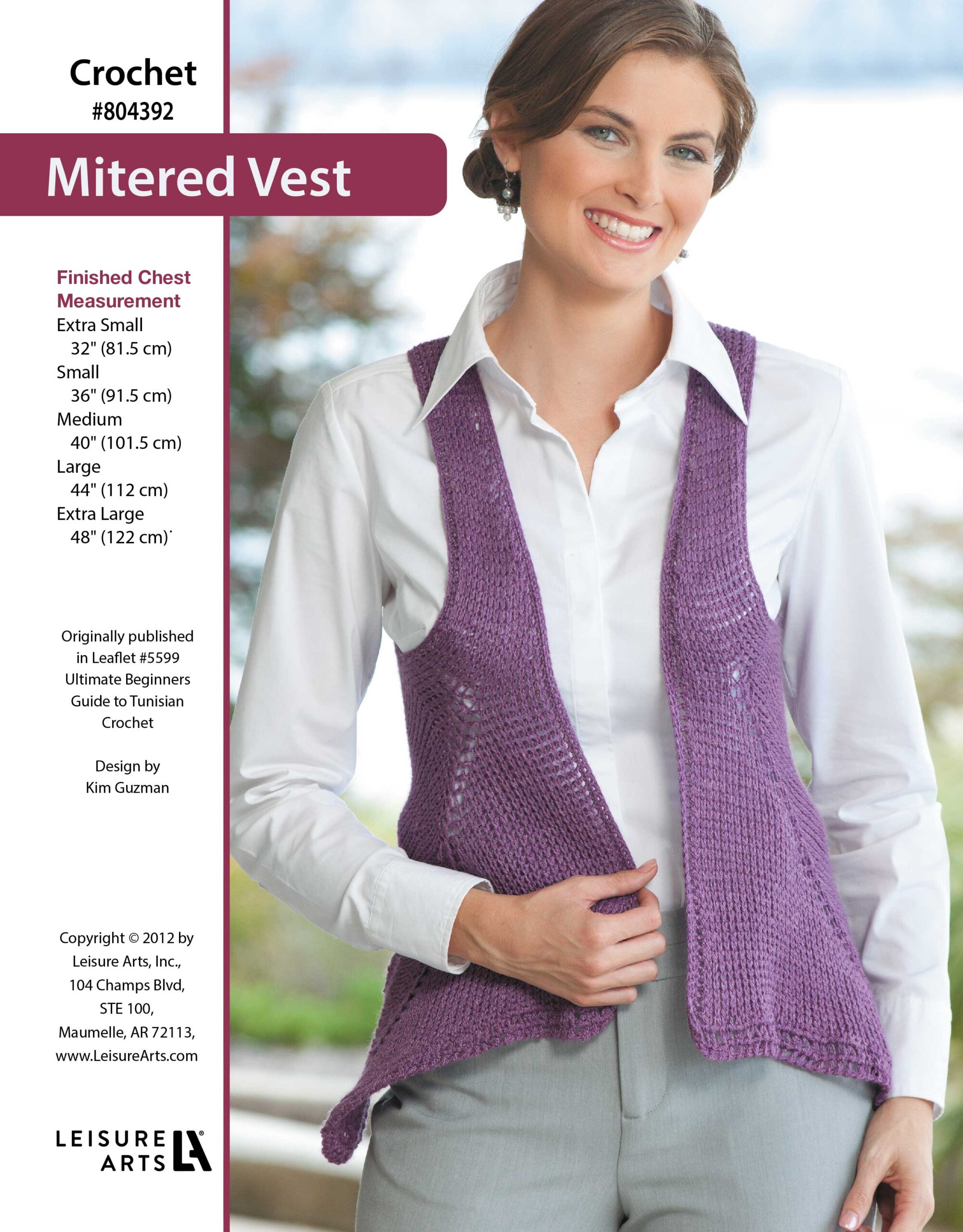 Leisure Arts Ultimate Beginners Guide To Tunisian Crochet Mitered Vest ePattern