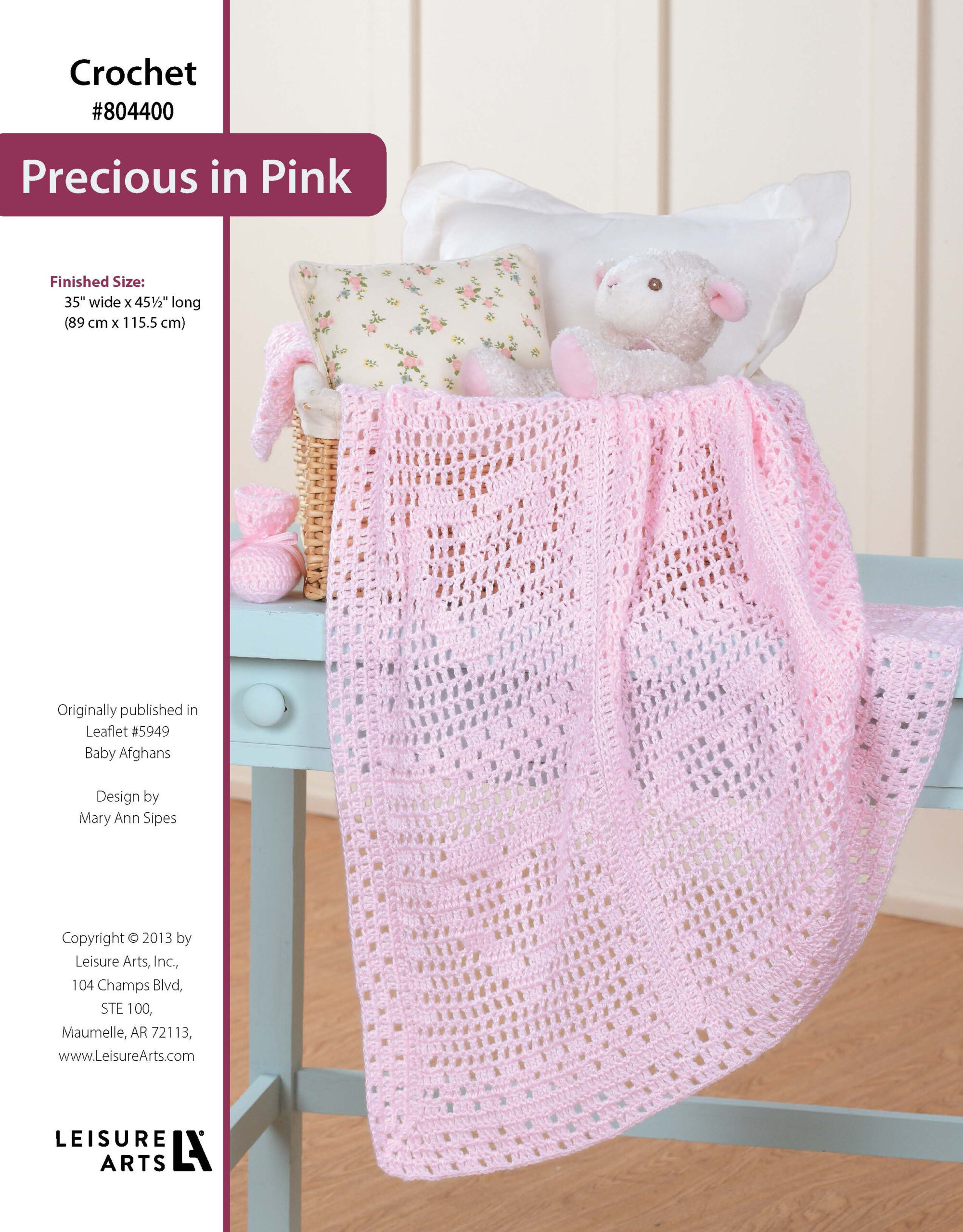 Leisure Arts Baby Afghans Precious in Pink Crochet ePattern