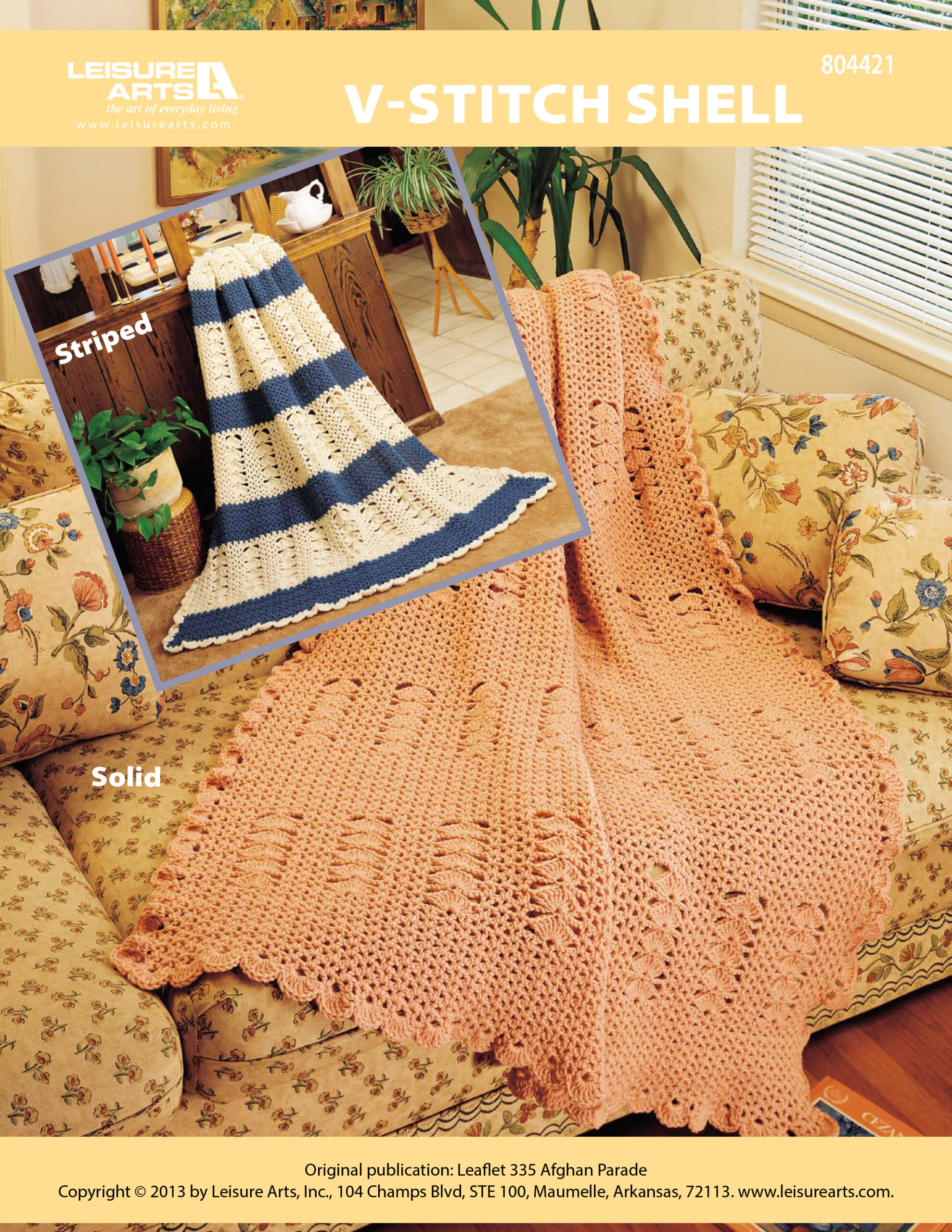 Leisure Arts ePattern Afghan Parade VStitch Shell Crochet