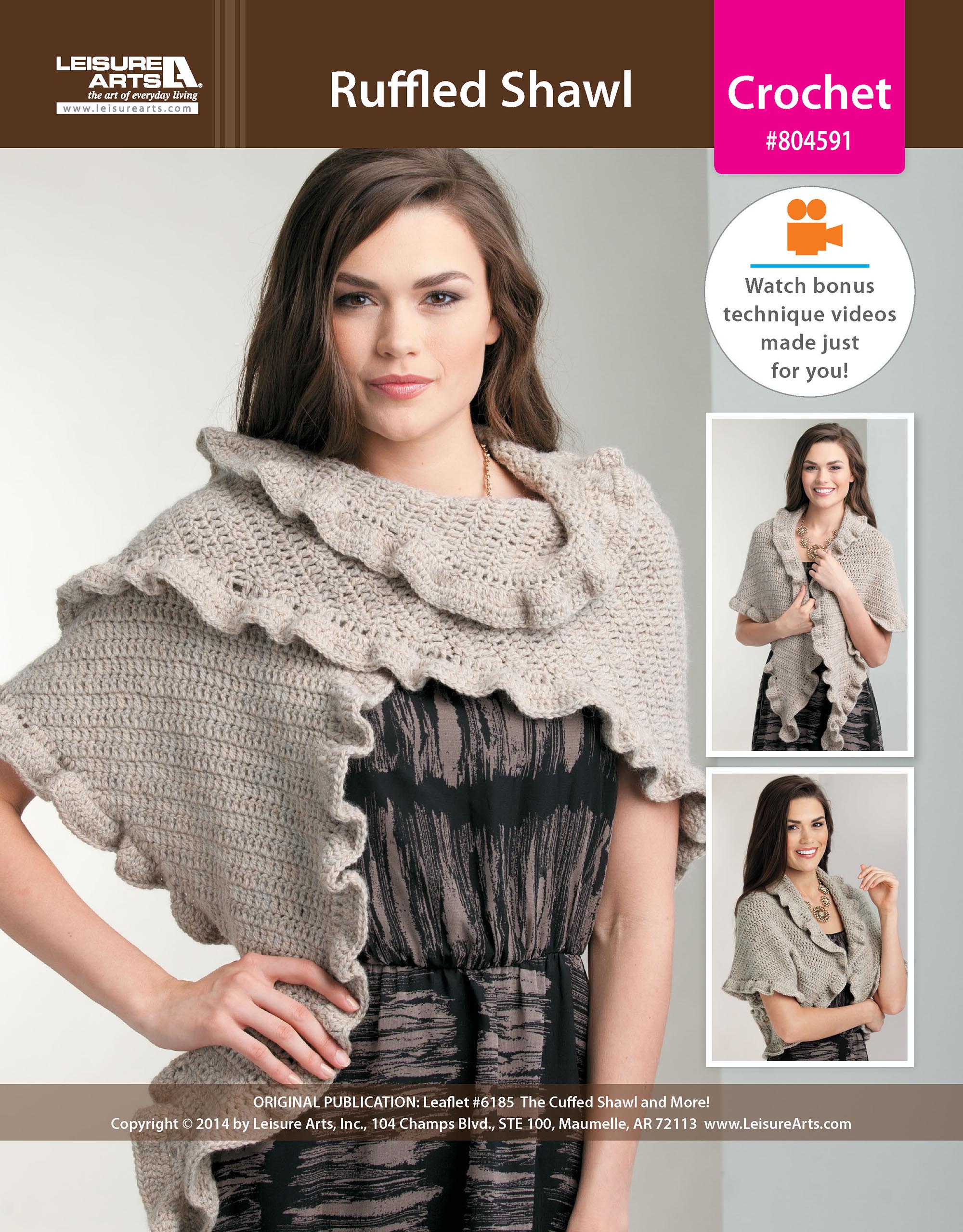 Leisure Arts The Cuffed Shawl More Ruffled Shawl ePattern