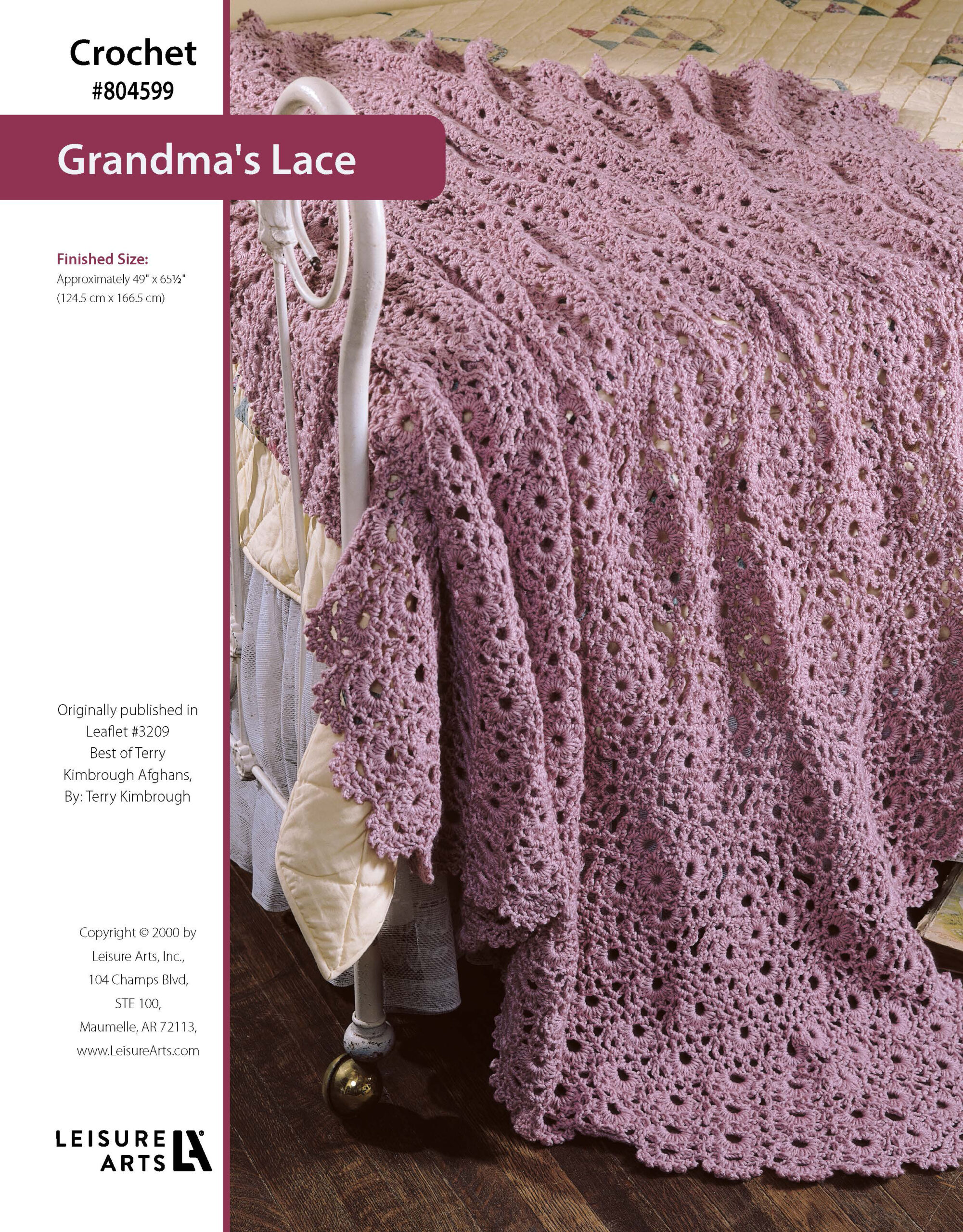 Leisure Arts ePattern Best of Terry Kimbrough Afghans Grandmas Lace Afghan