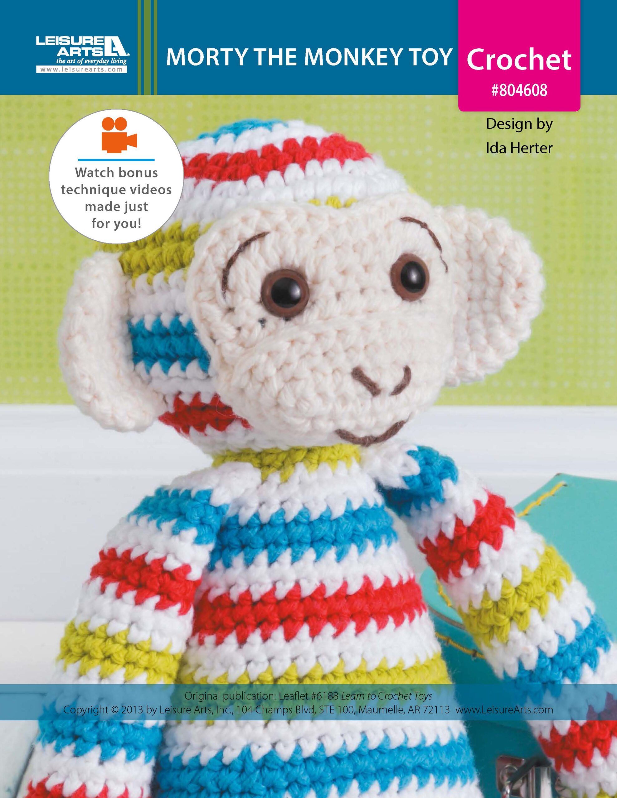 Leisure Arts Learn To Crochet Toys Morty The Monkey ePattern