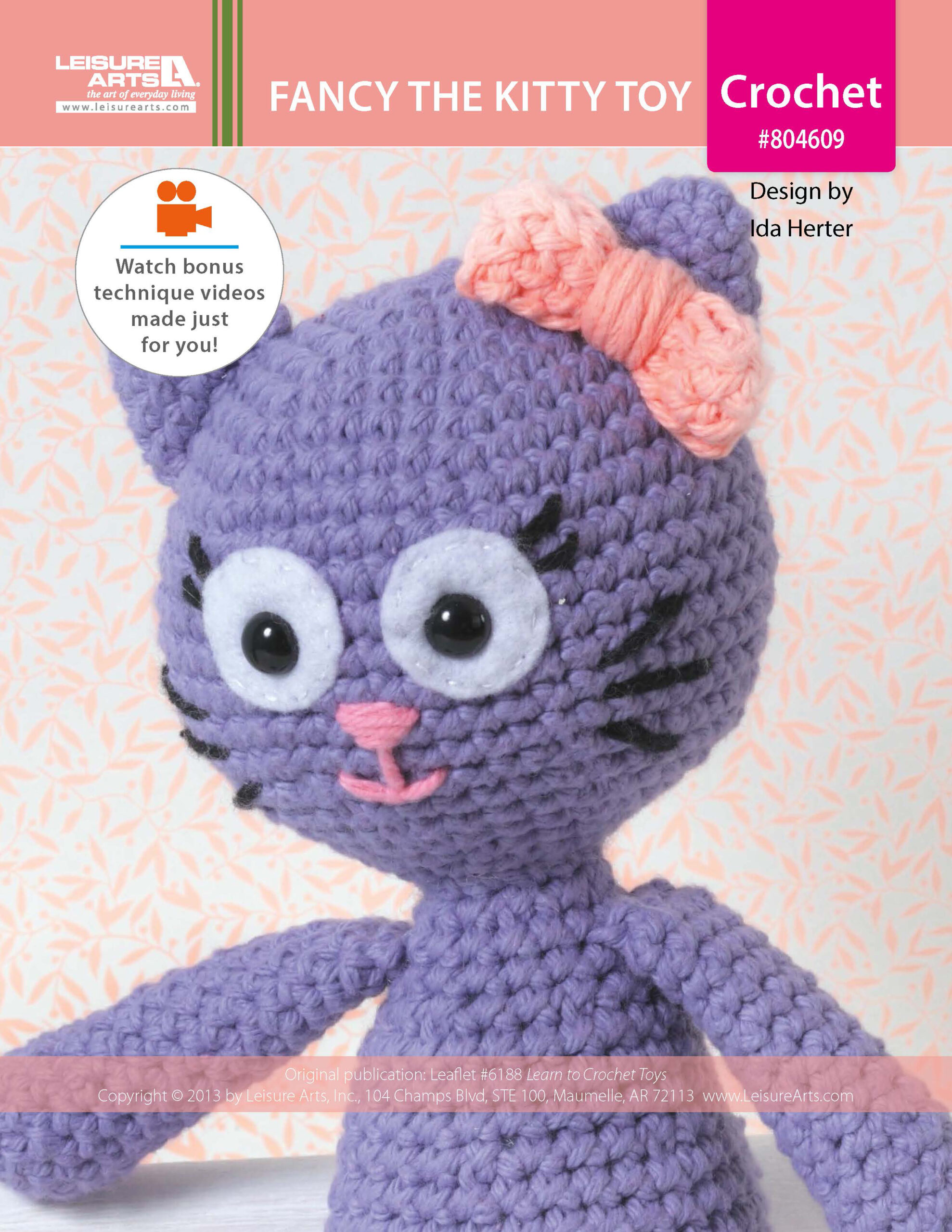 Leisure Arts Learn To Crochet Toys Fancy The Kitty ePattern