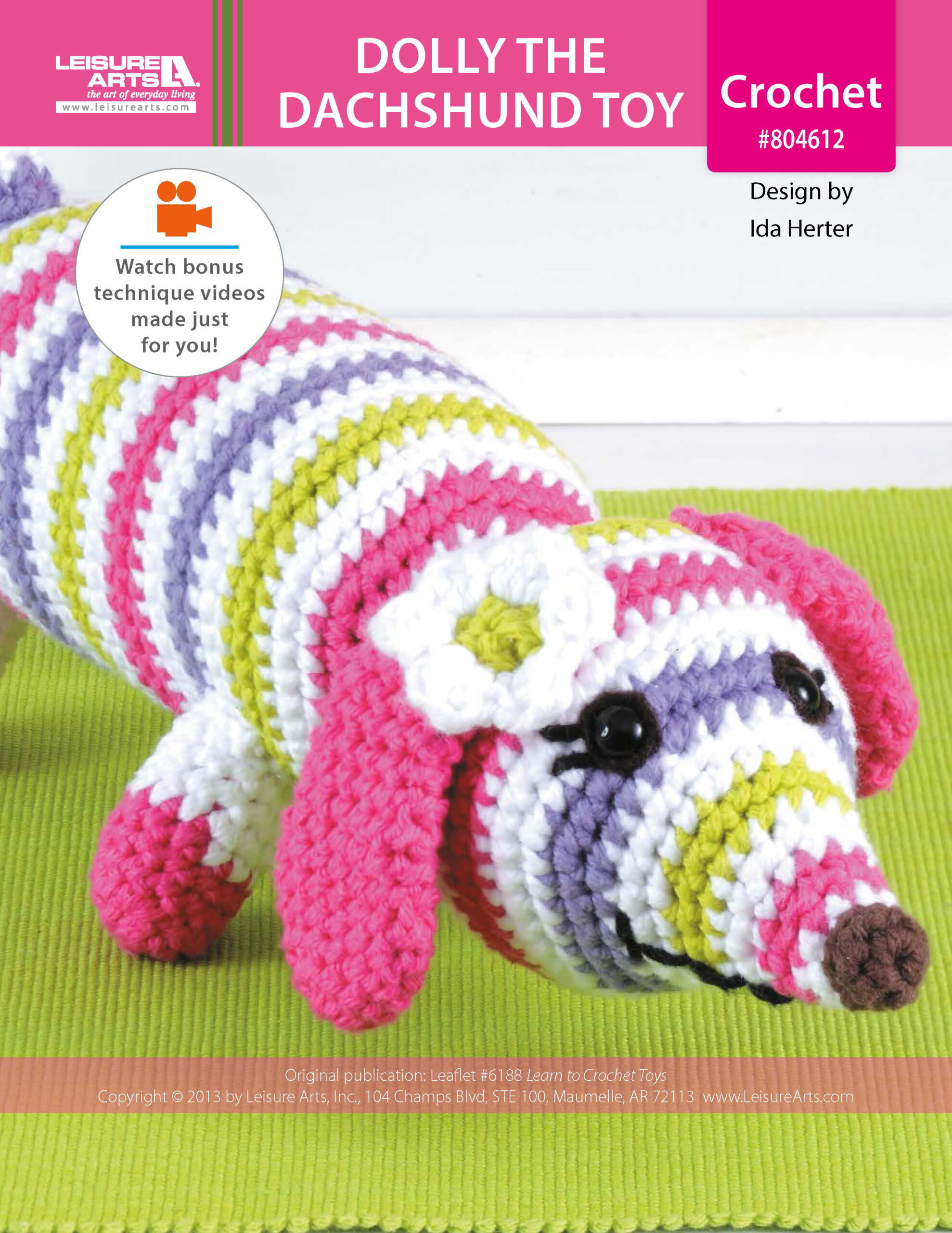 Leisure Arts Learn To Crochet Toys Dolly The Dachshund ePattern