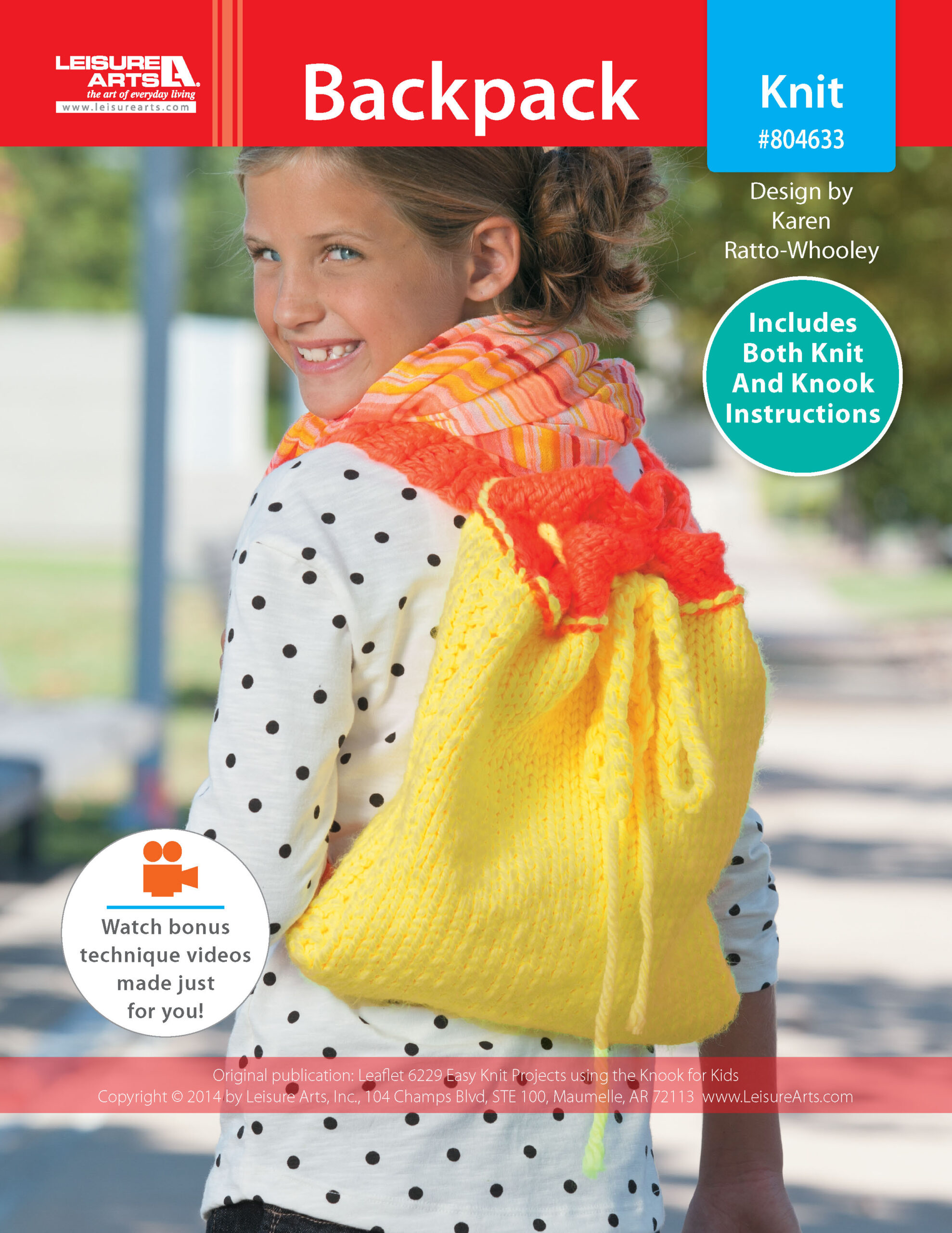 Leisure Arts Easy Knit Projects Using The Knook For Kids Backpack ePattern