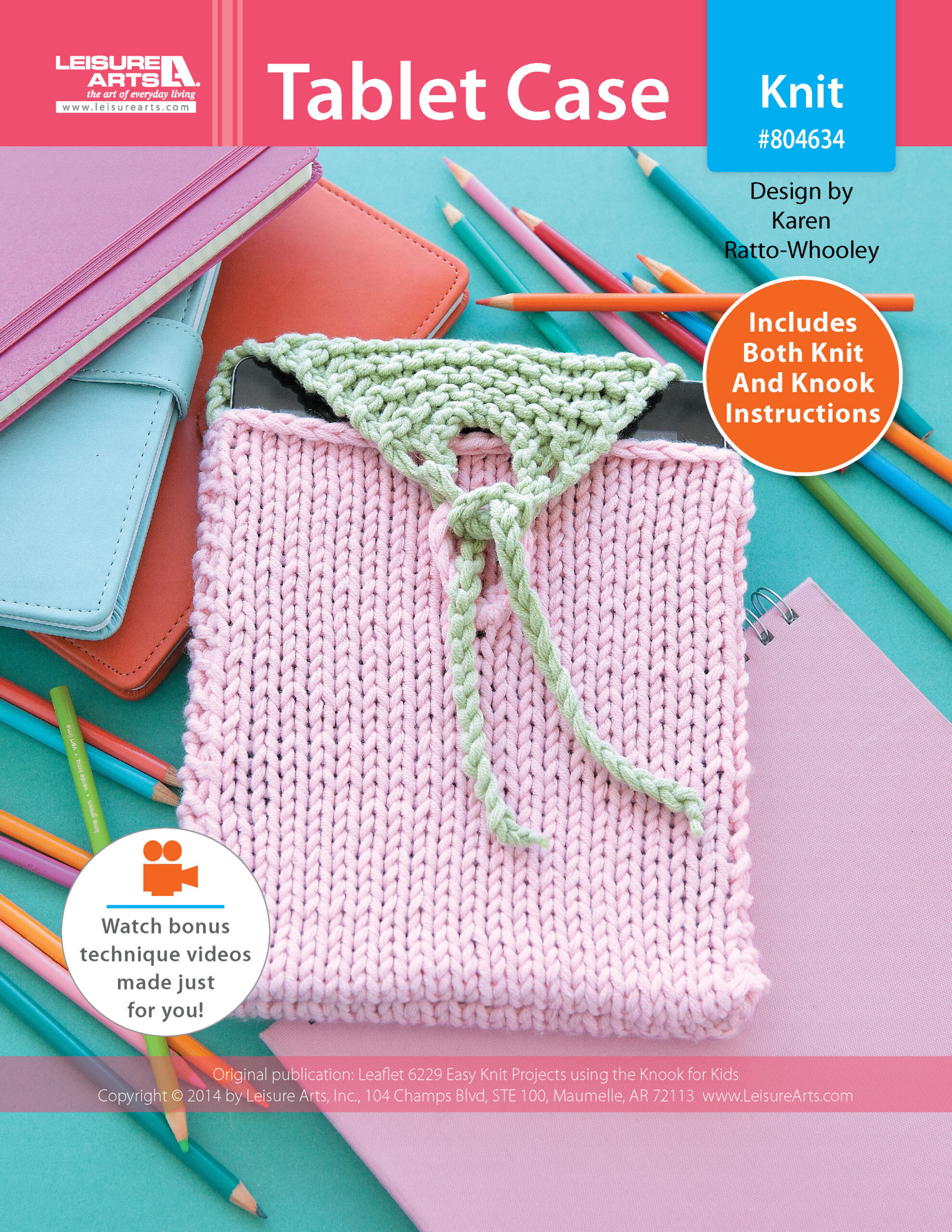 Leisure Arts Easy Knit Projects Using The Knook For Kids Tablet Case ePattern