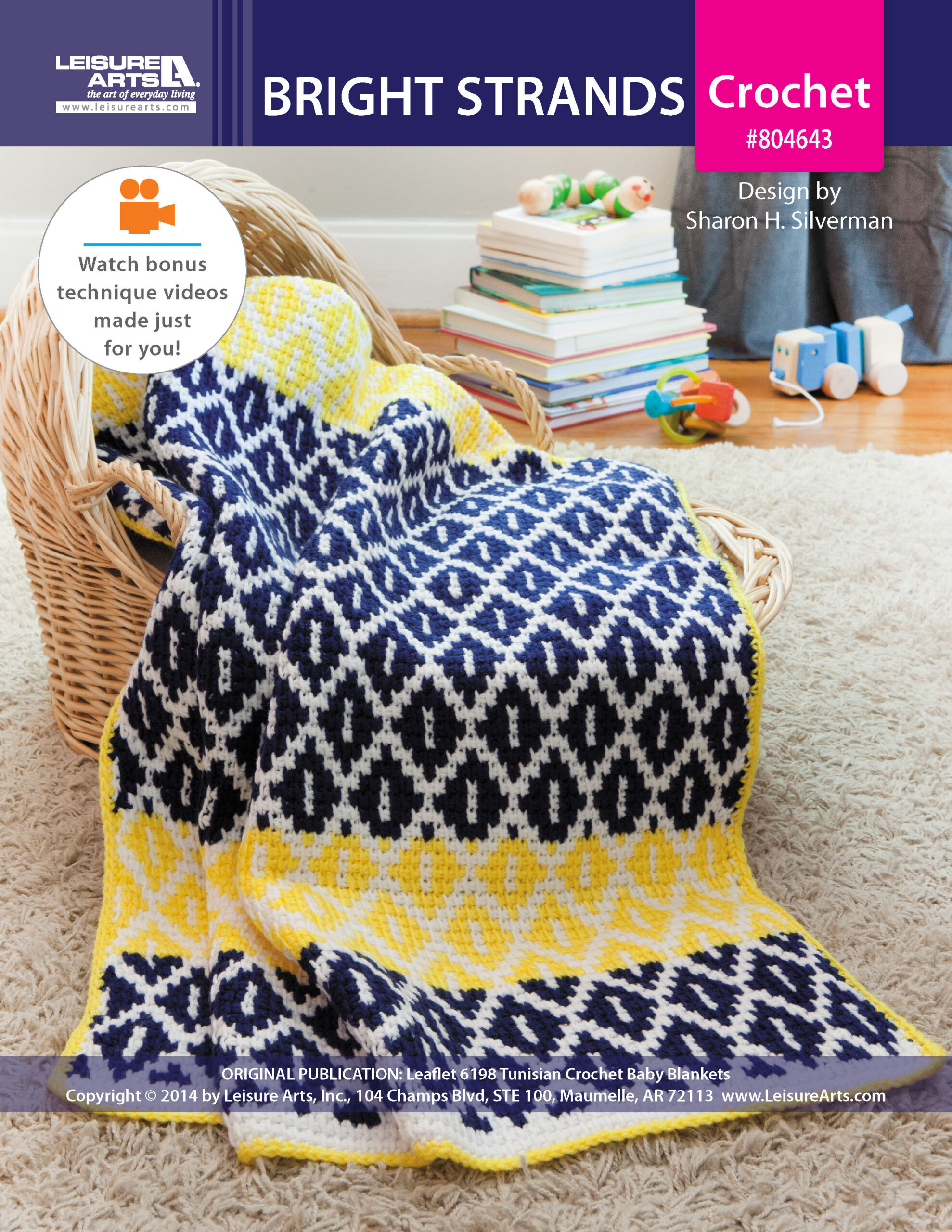 Leisure Arts Tunisian Crochet Baby Blankets Bright Strands ePattern