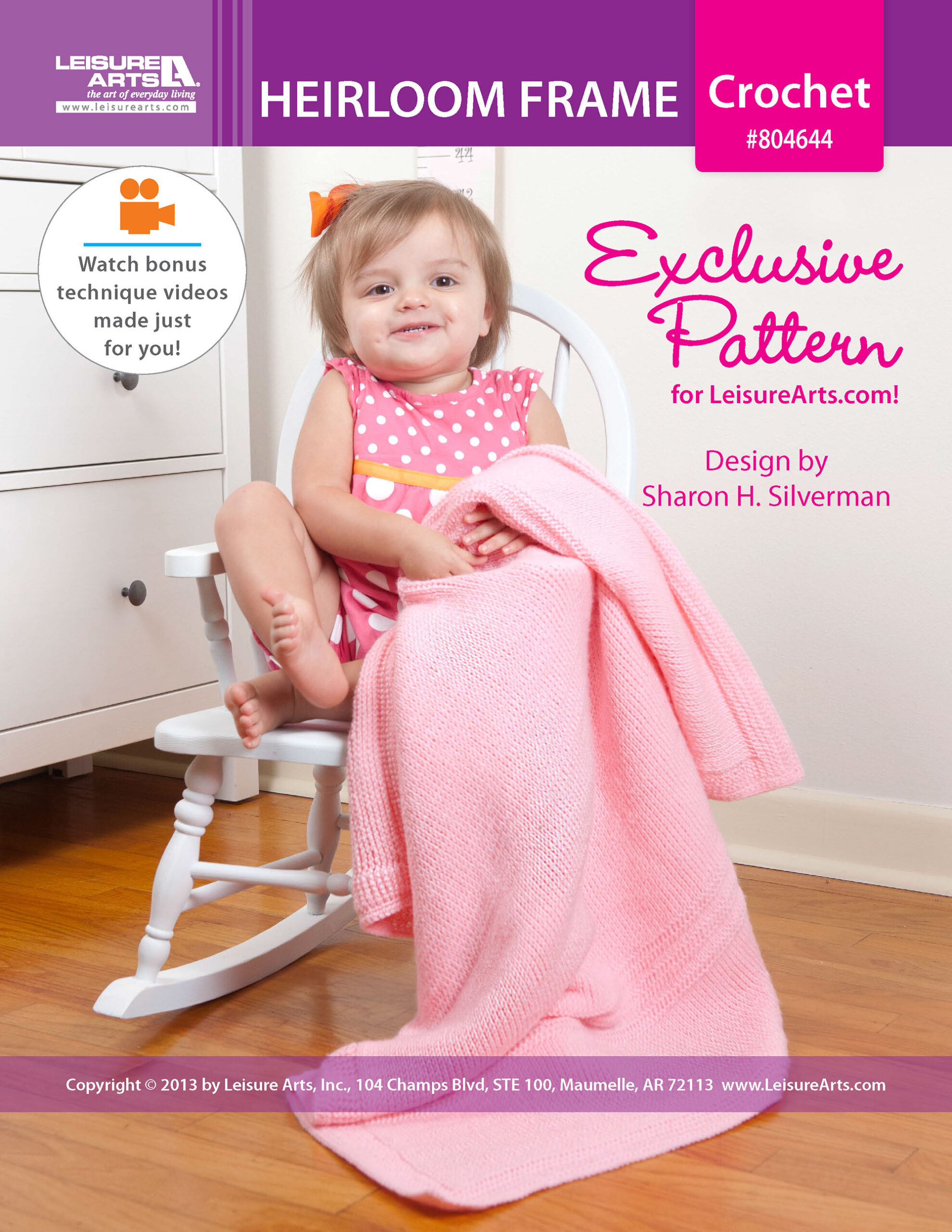 Leisure Arts ePattern Heirloom Frame Tunisian Crochet Baby