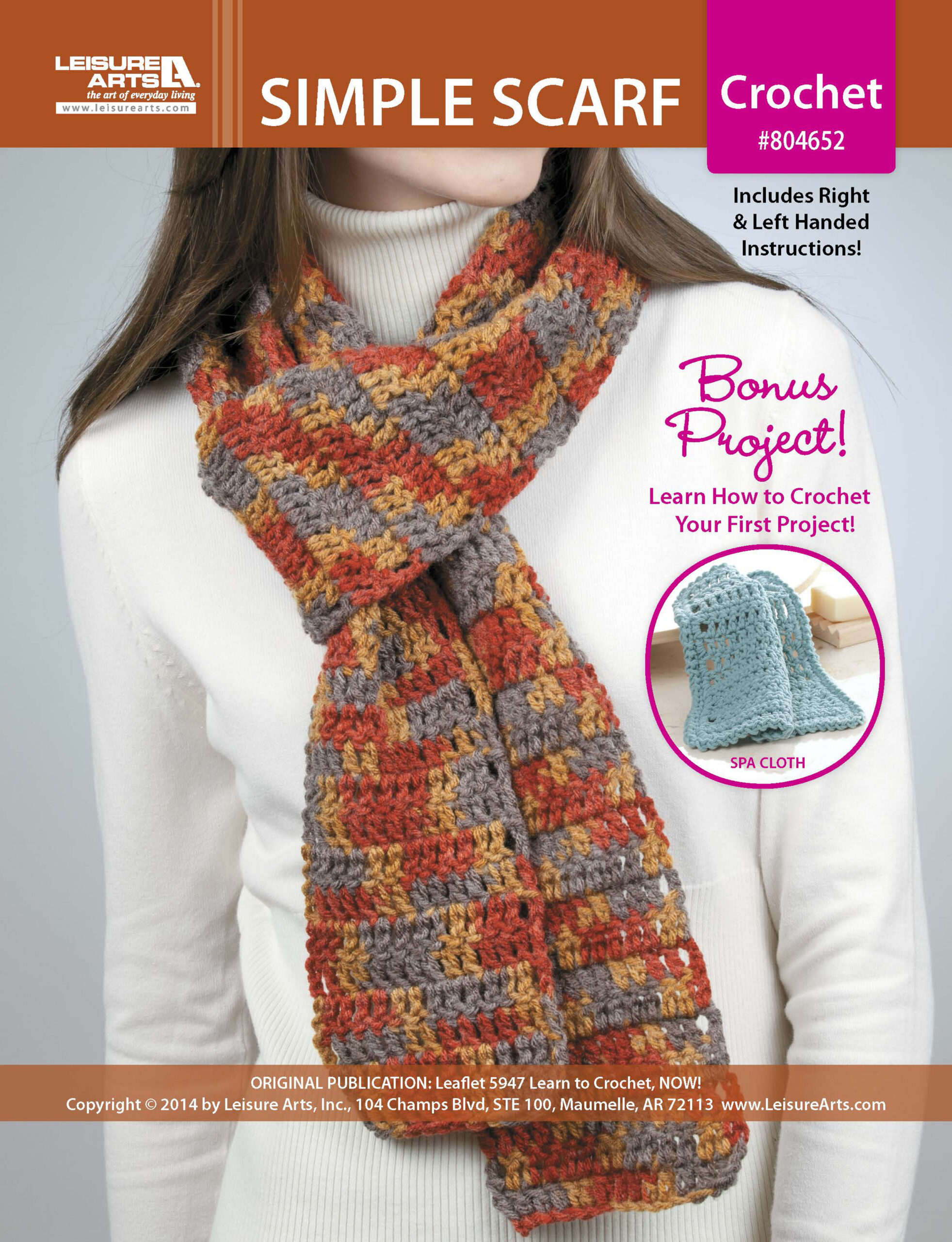 Leisure Arts Learn To Crochet Now Simple Scarf ePattern