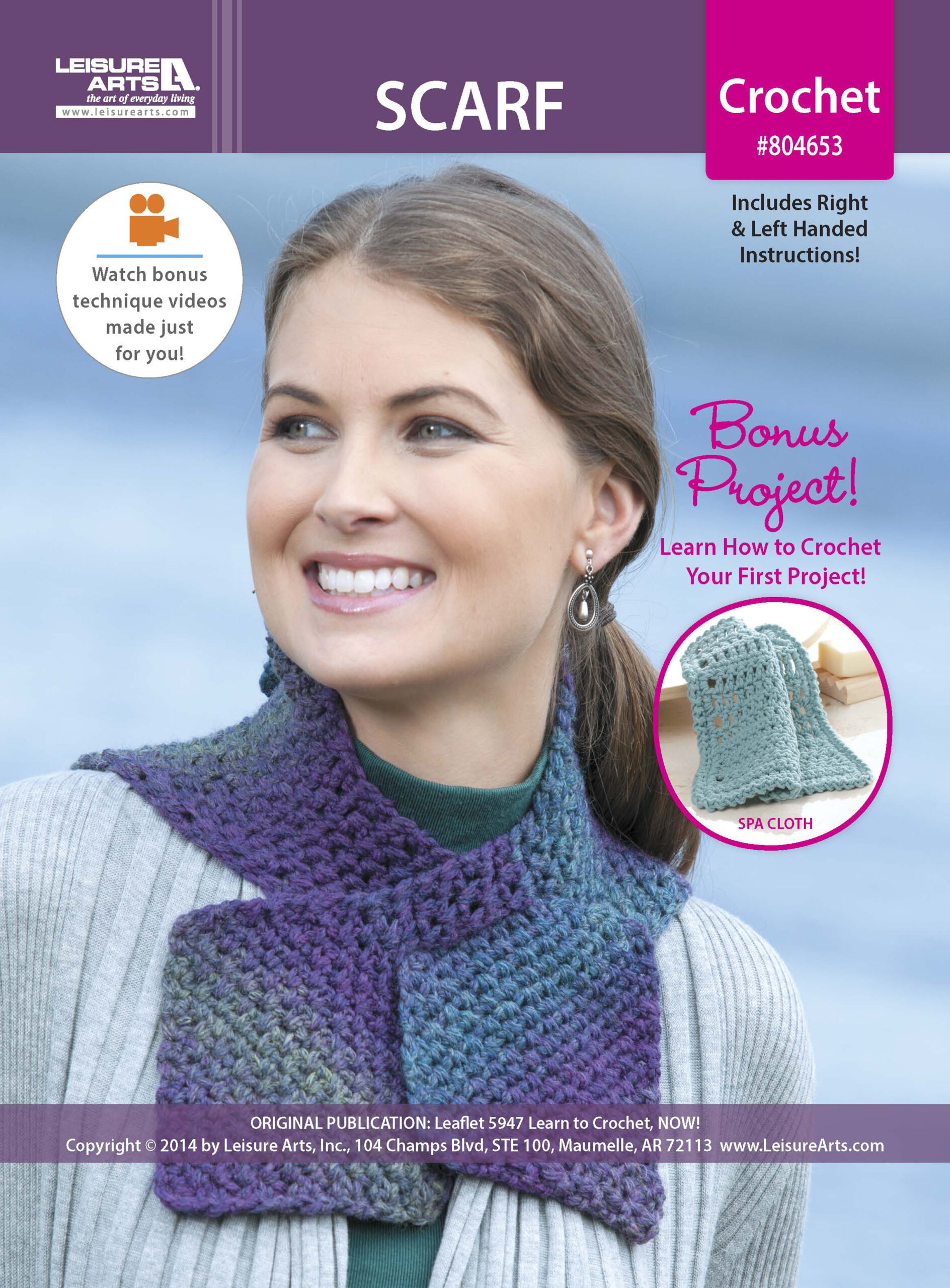 Leisure Arts Learn To Crochet Now Scarf ePattern