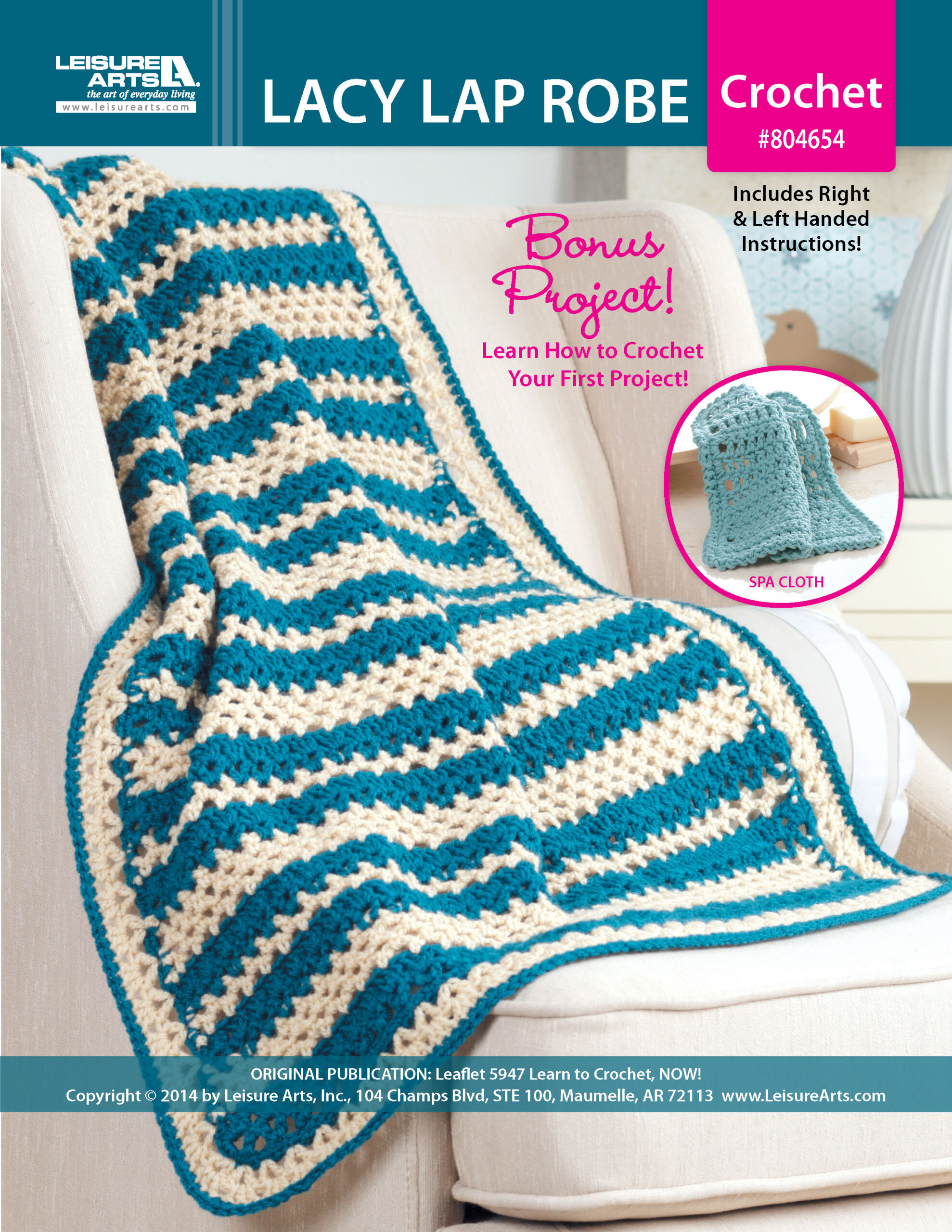 Leisure Arts Learn To Crochet Now Lacy Lap Robe ePattern