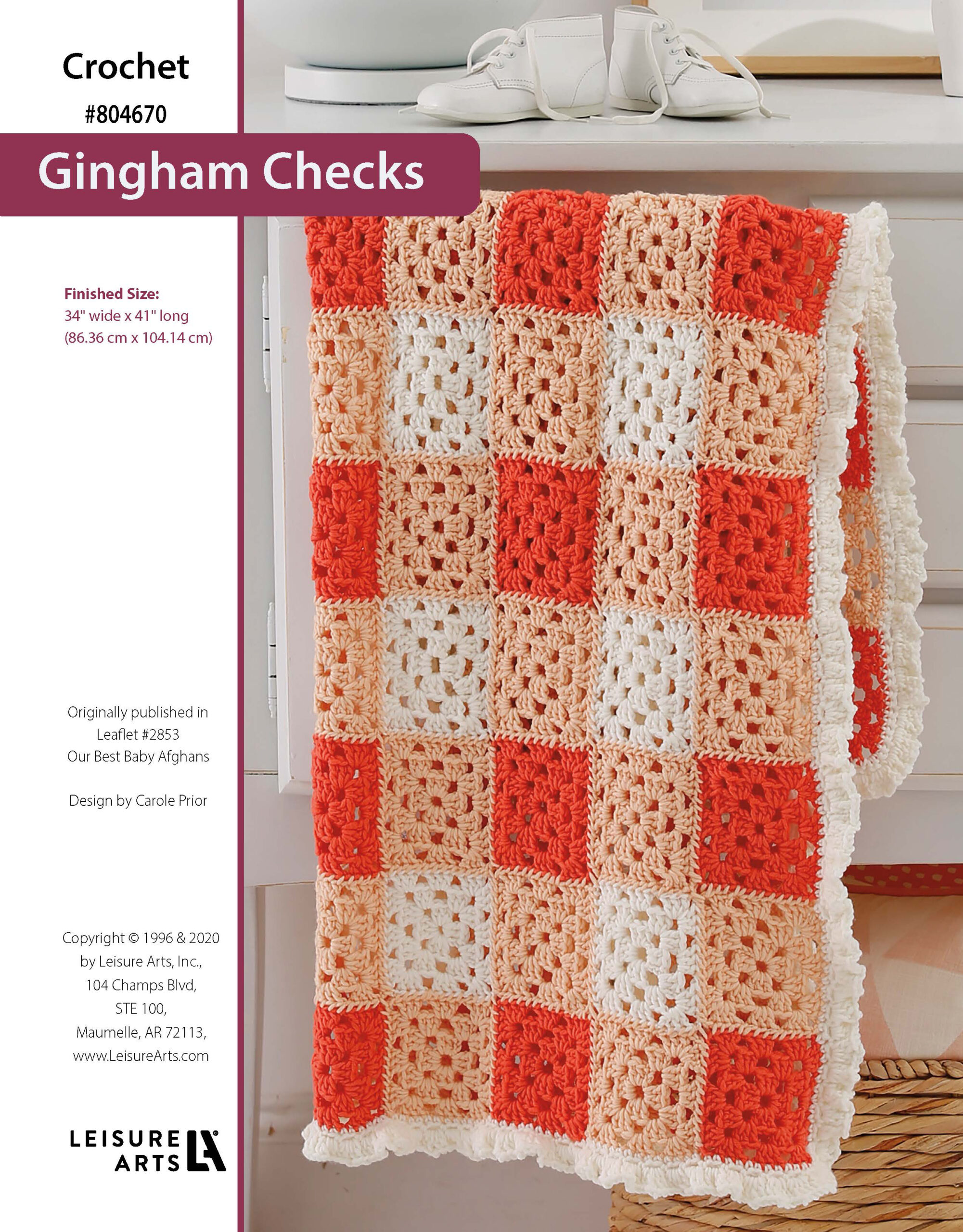 Leisure Arts Our Best Baby Afghans Gingham Checks Crochet ePattern