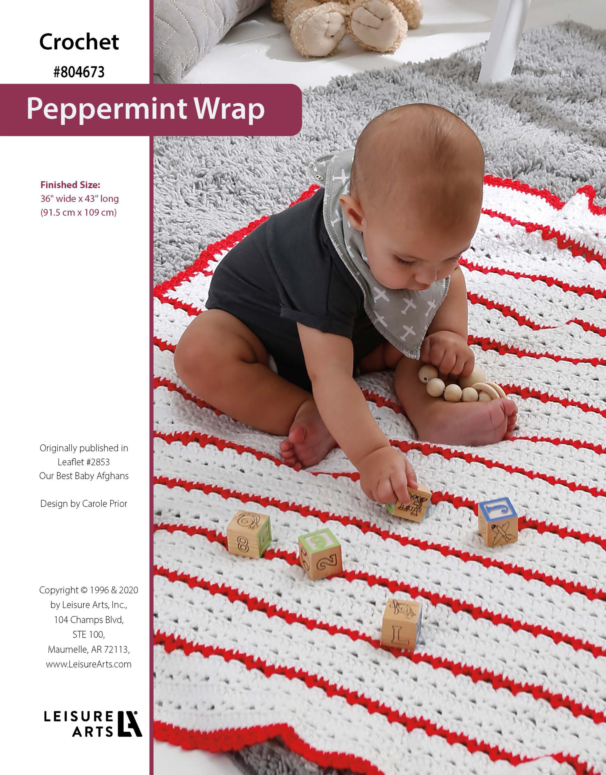 Leisure Arts Our Best Baby Afghans Peppermint Wrap Crochet ePattern