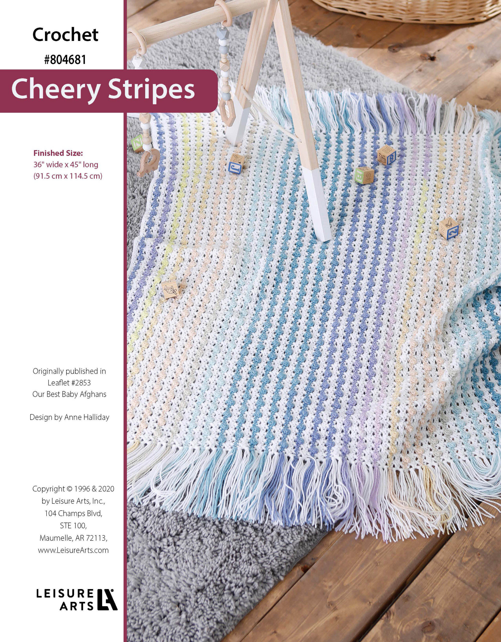 Leisure Arts Our Best Baby Afghans Cheery Stripes Crochet ePattern