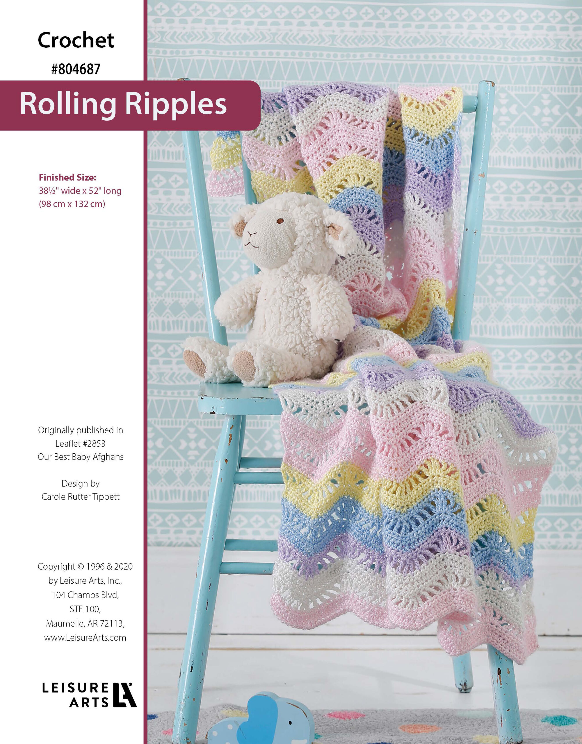 Leisure Arts Our Best Baby Afghans Rolling Ripples Crochet ePattern