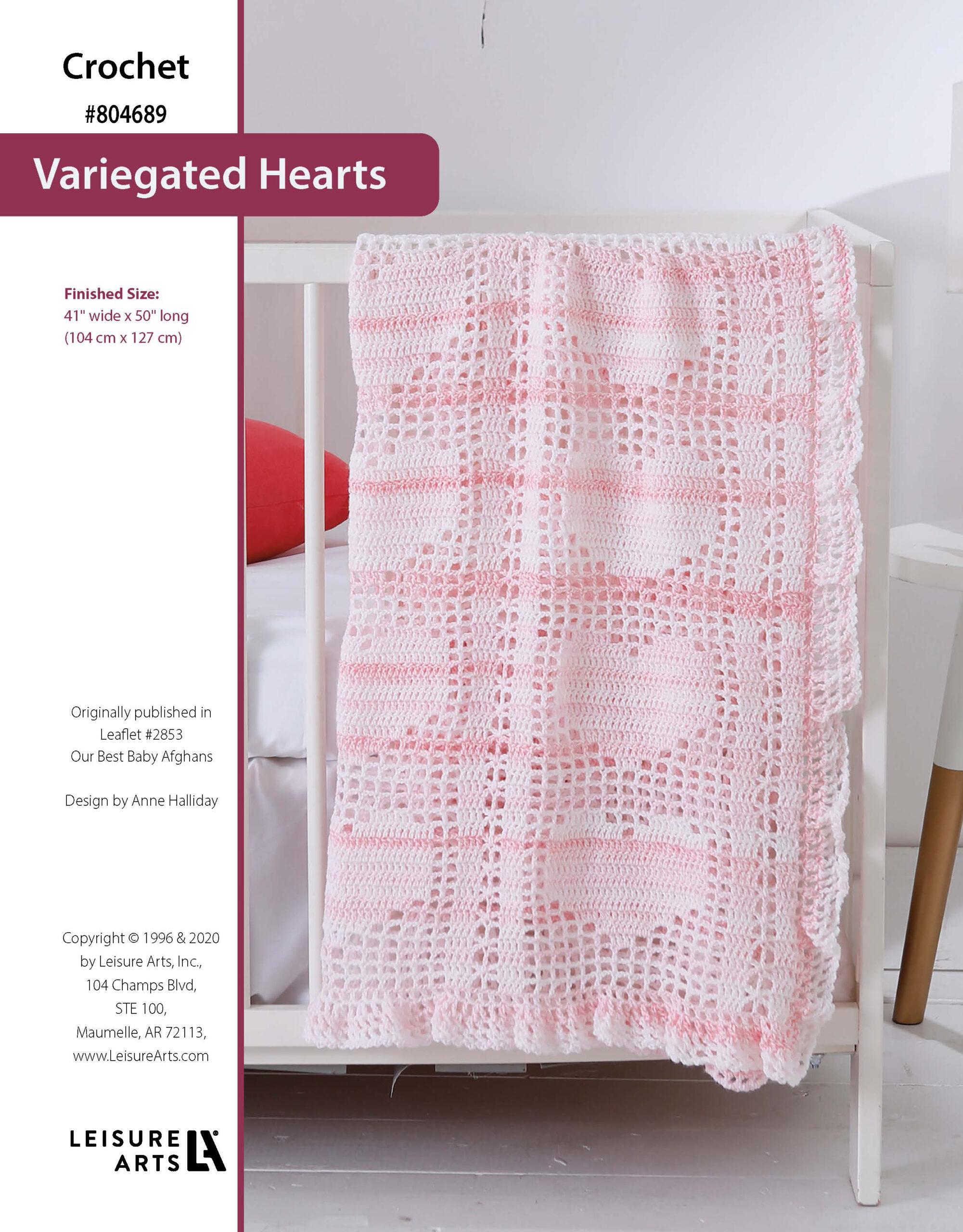Leisure Arts Our Best Baby Afghans Variegated Hearts Crochet ePattern