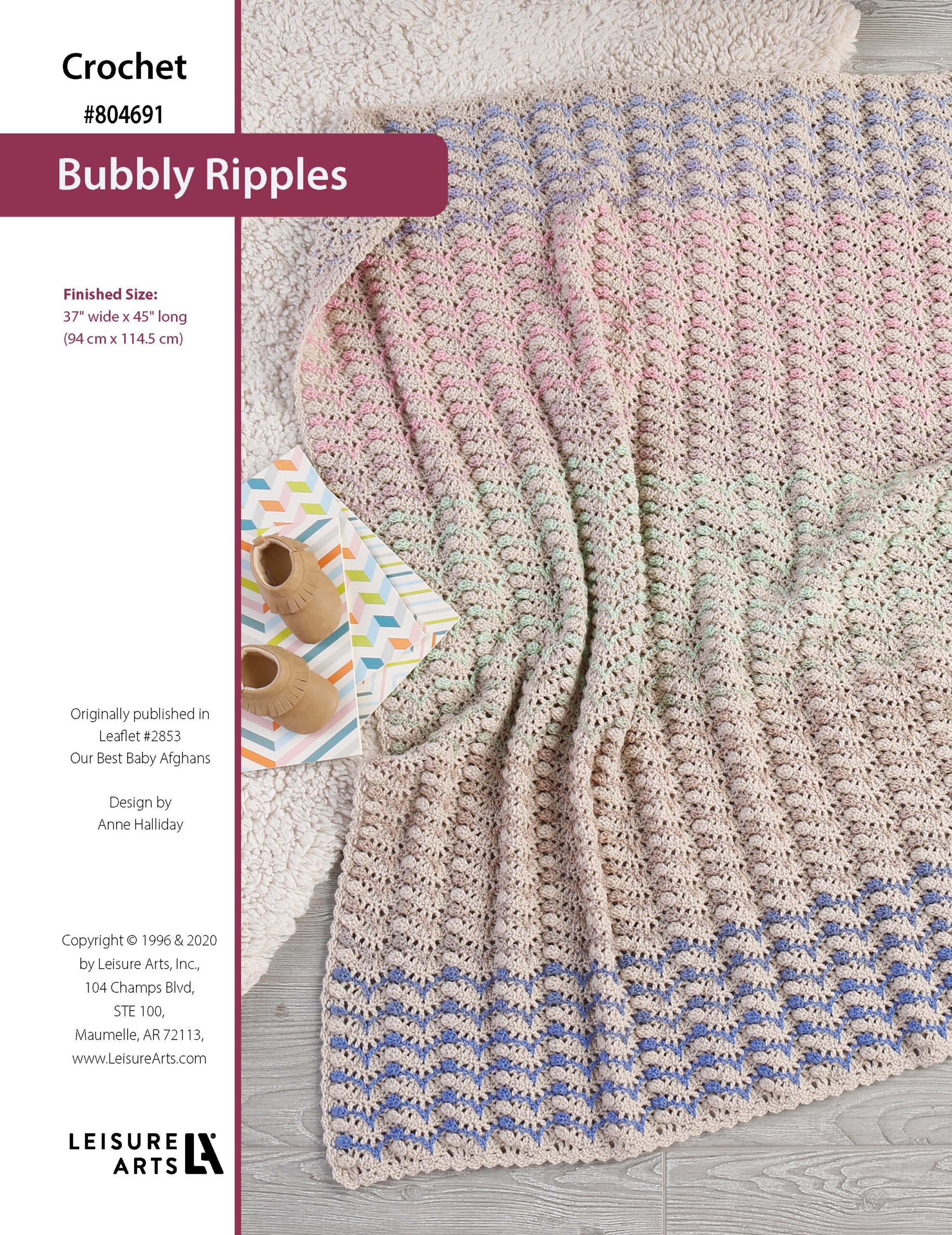 Leisure Arts Our Best Baby Afghans Bubbly Ripples Crochet ePattern