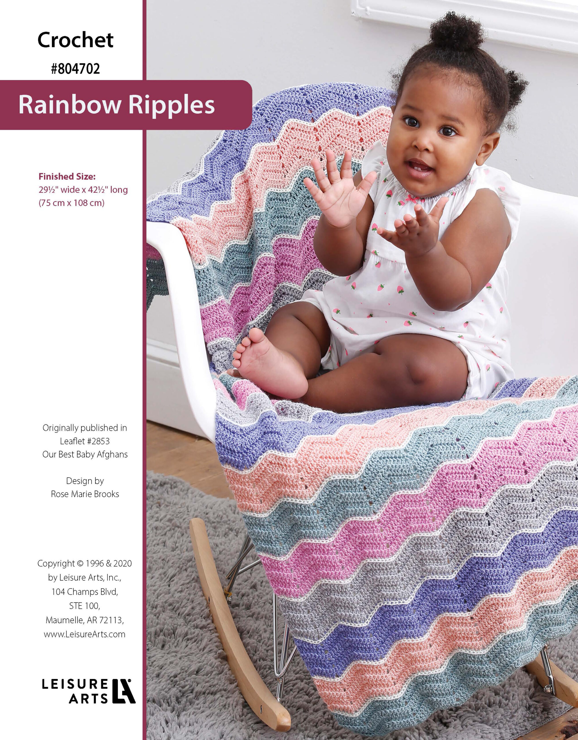 Leisure Arts Our Best Baby Afghans Rainbow Ripples Crochet ePattern
