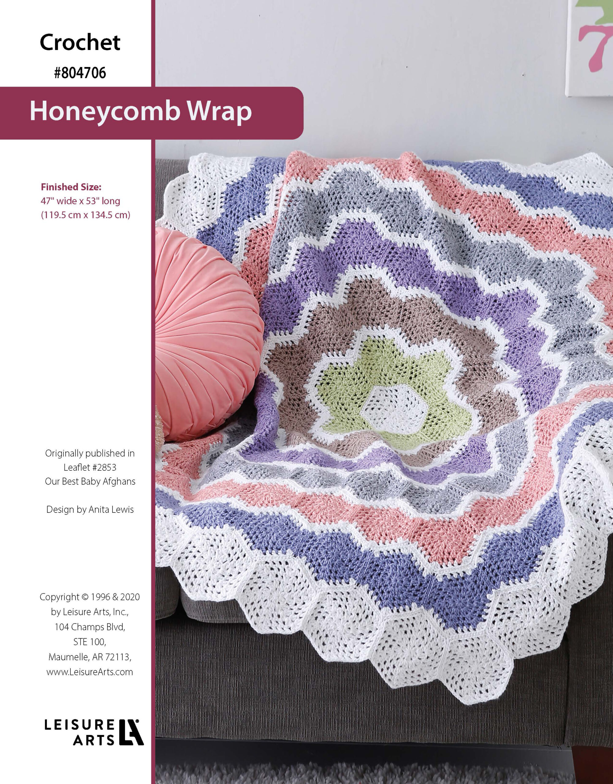 Leisure Arts Our Best Baby Afghans Honeycomb Wrap Crochet ePattern
