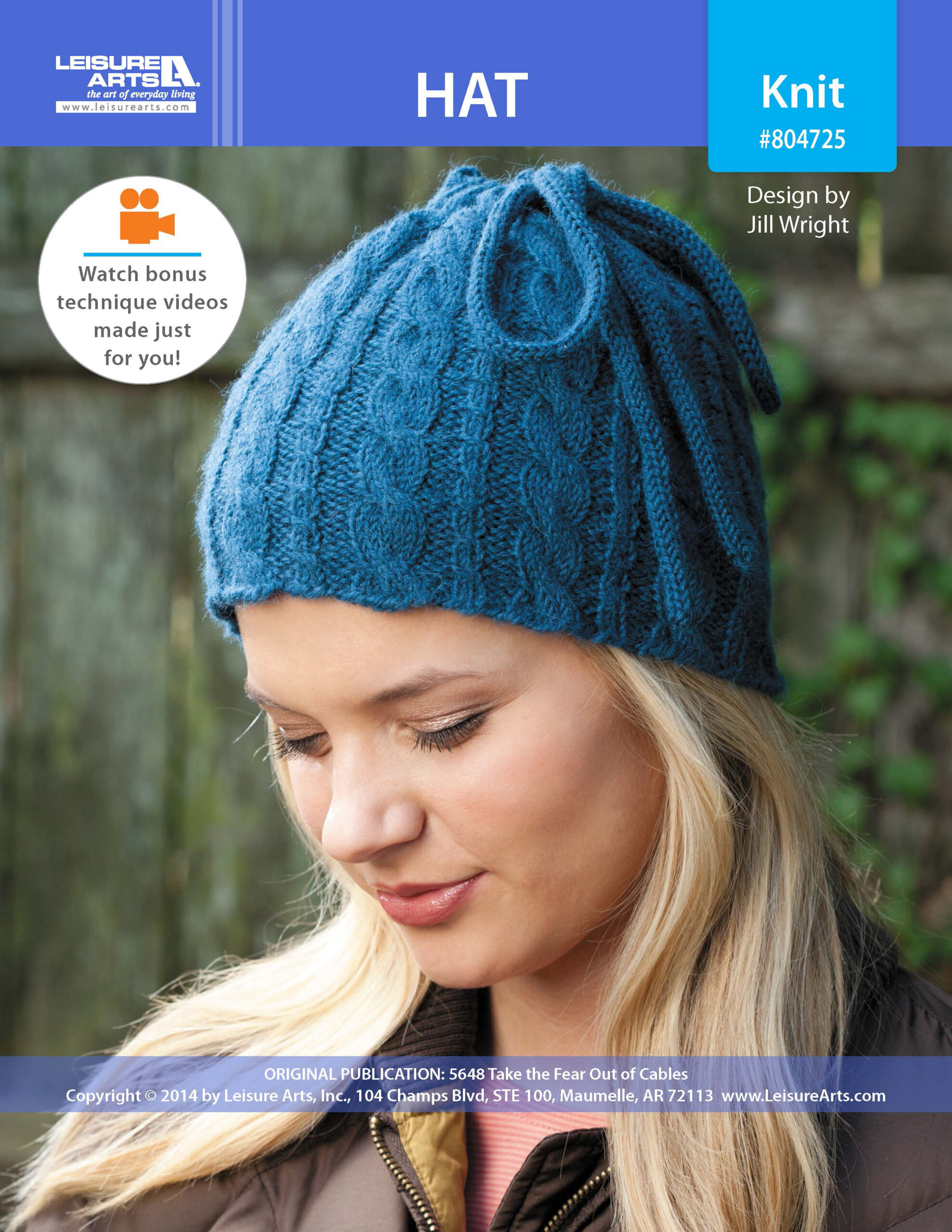 Leisure Arts Take The Fear Out Of Cables Hat Knit ePattern