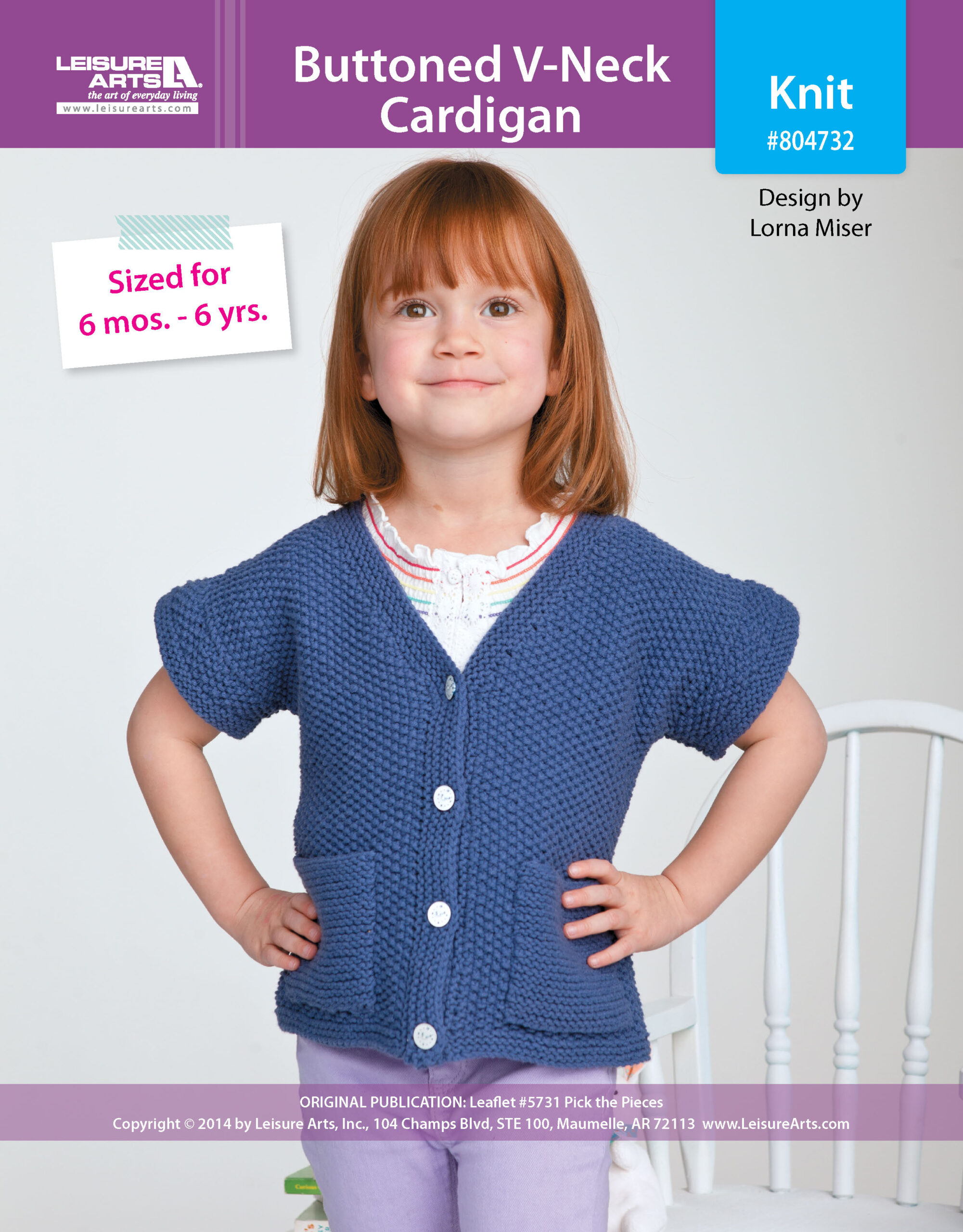 Leisure Arts Pick The Pieces Buttoned VNeck Cardigan Knit ePattern